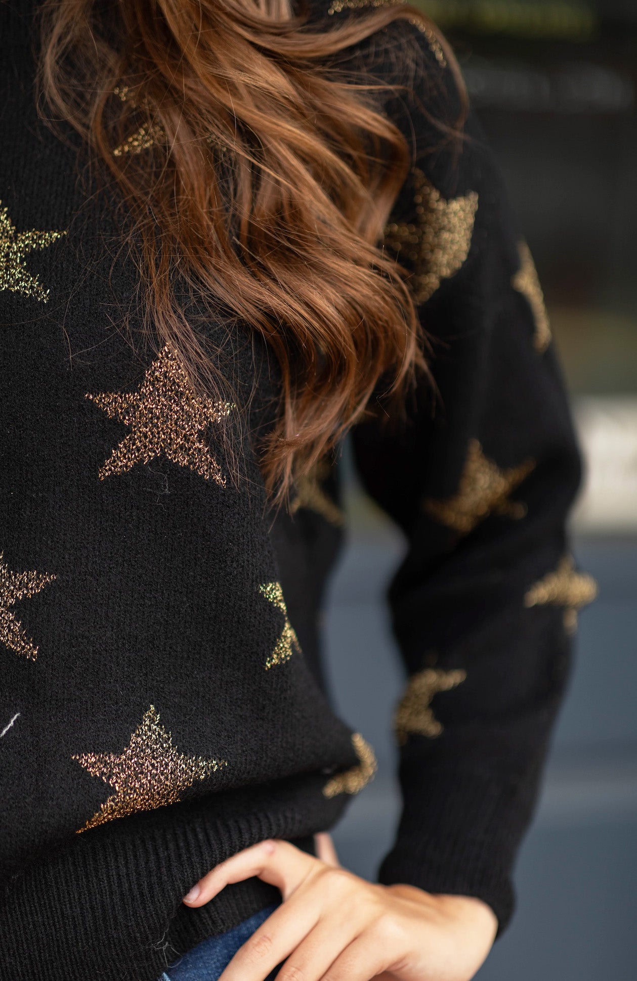 Metallic Star Sweater