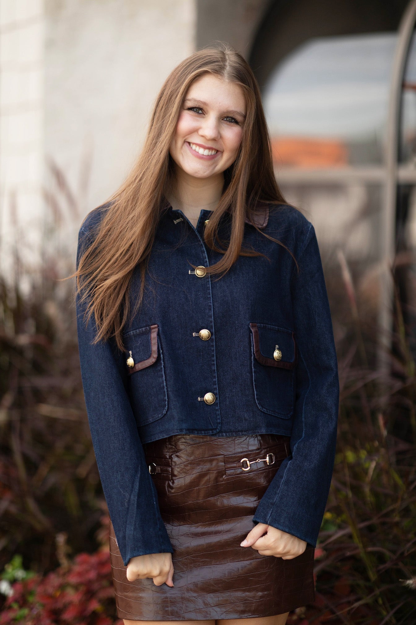 Vegan Leather Trim Jacket