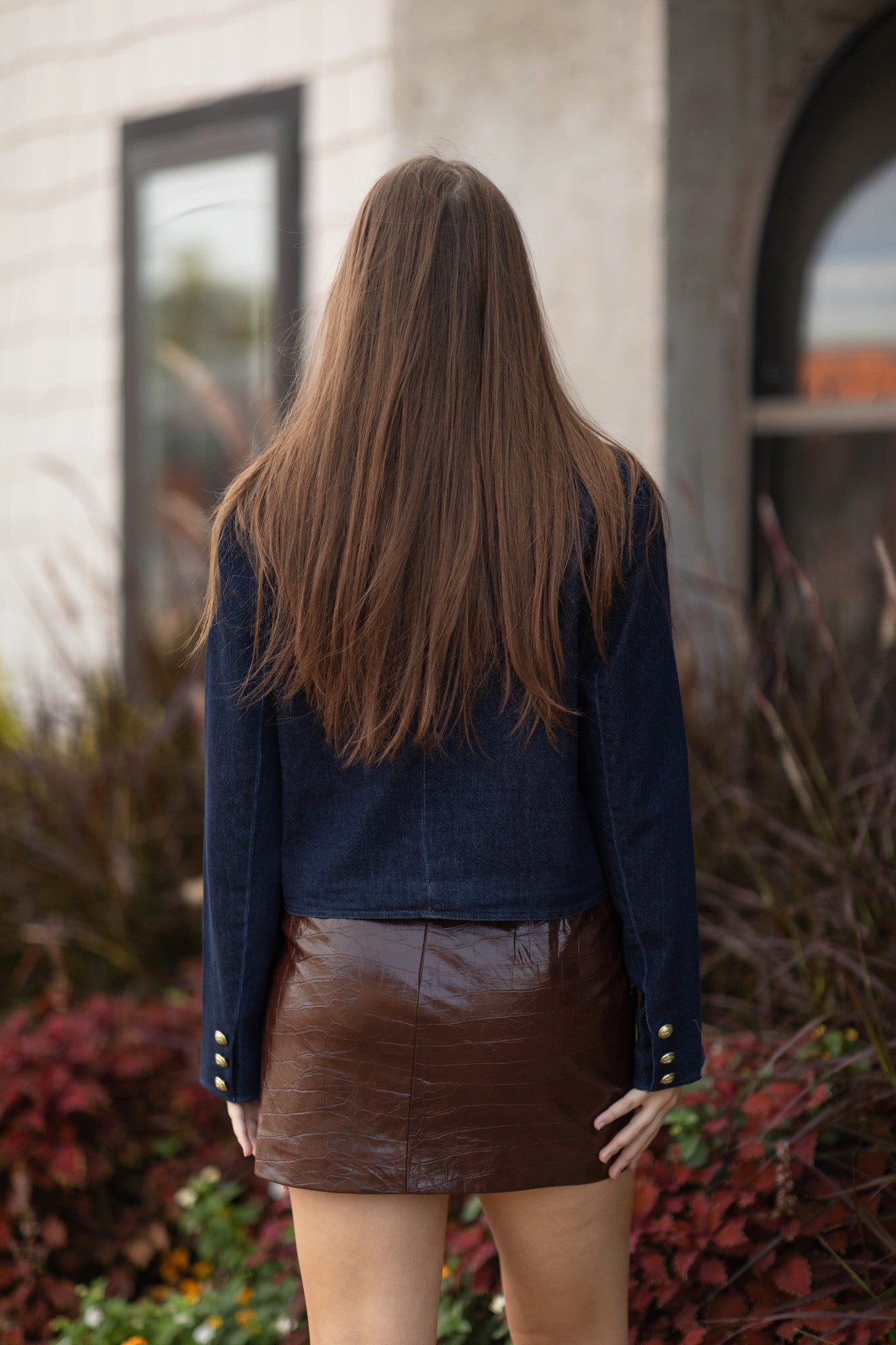 Horse Bit Vegan Leather Mini Skirt