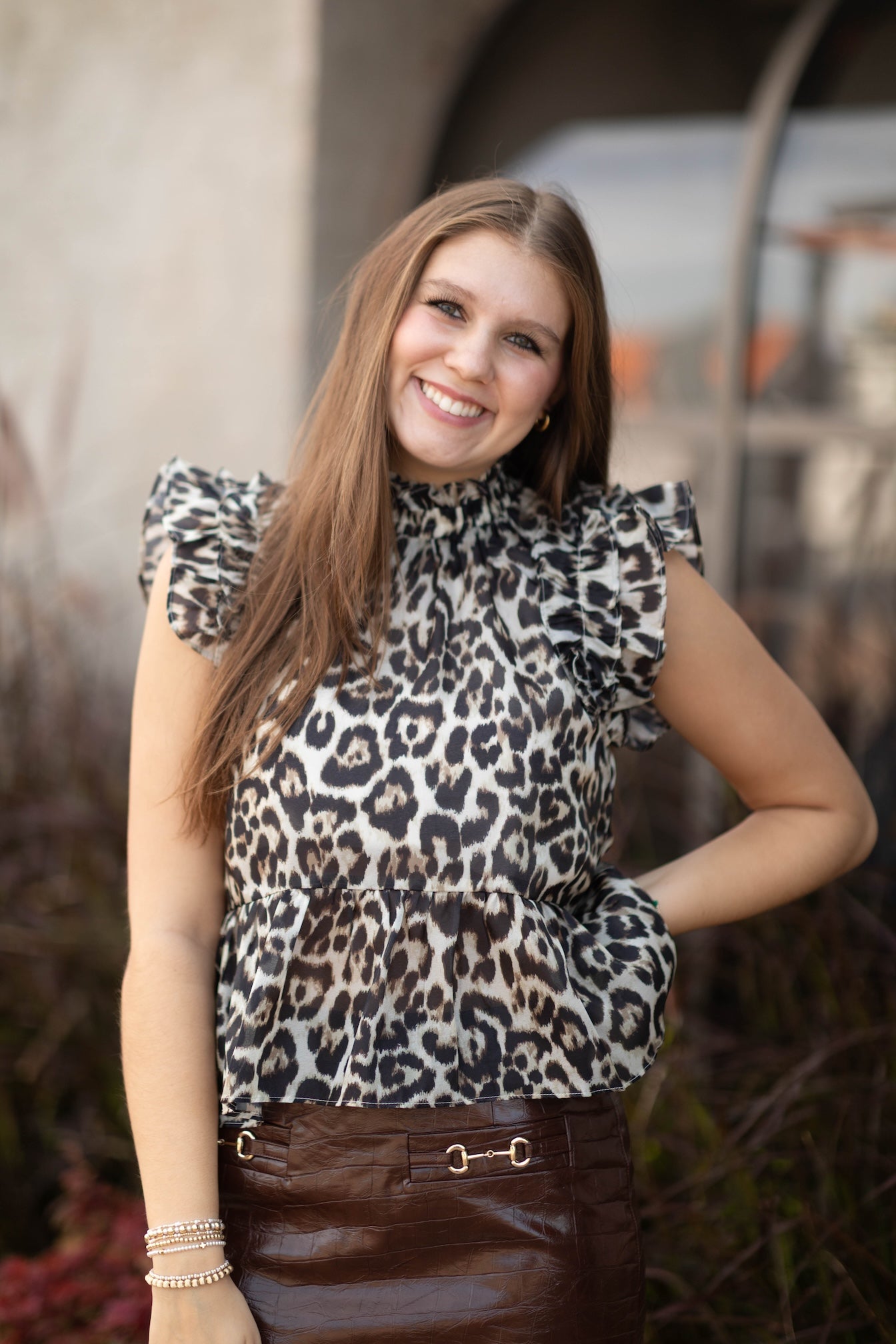 Fancy Feline Ruffle Top