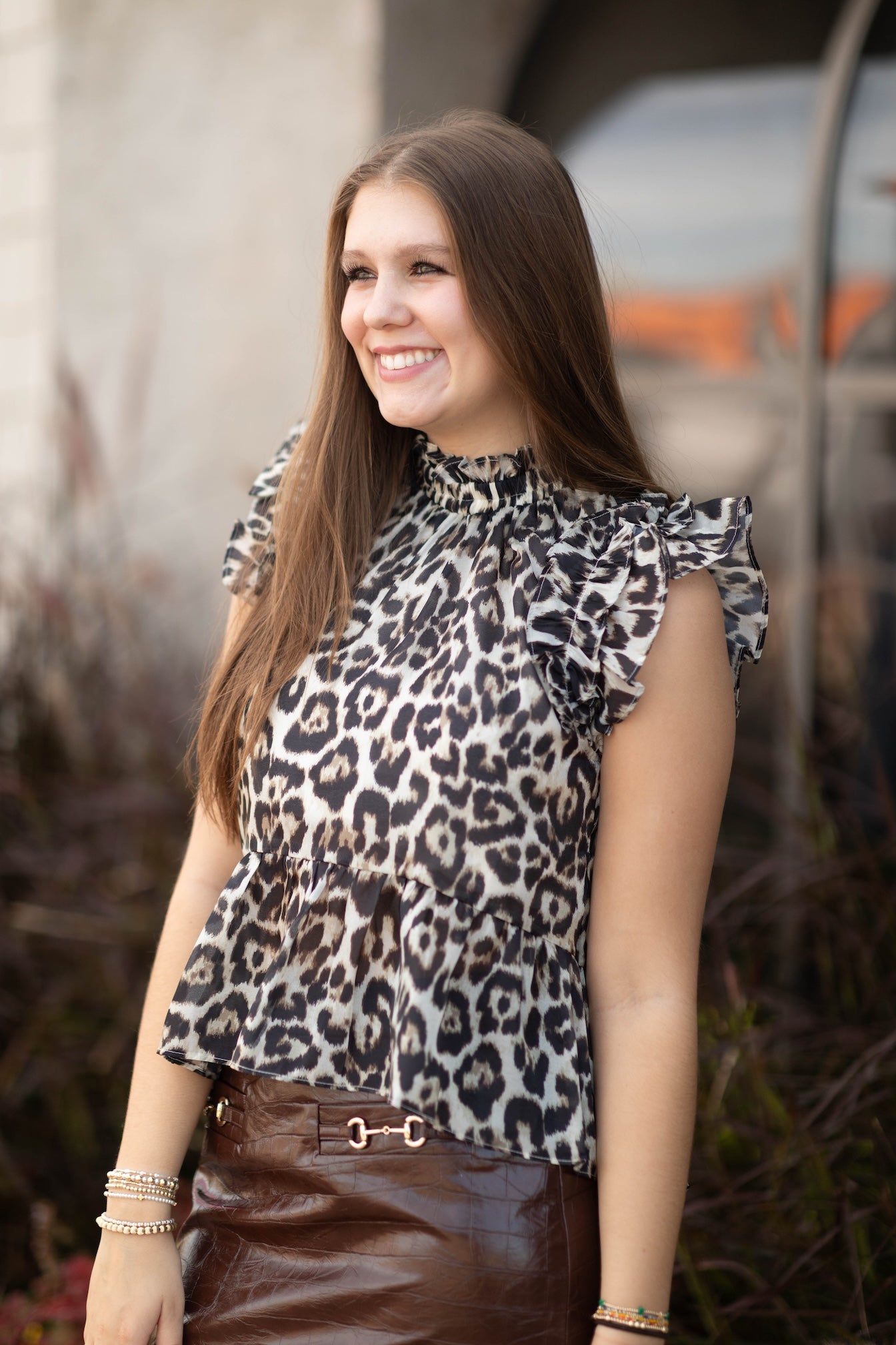 Fancy Feline Ruffle Top