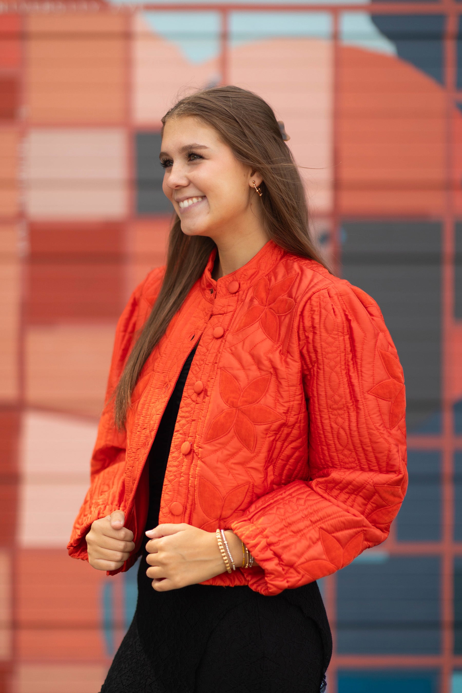 Velvet Flower Quilted Jacket