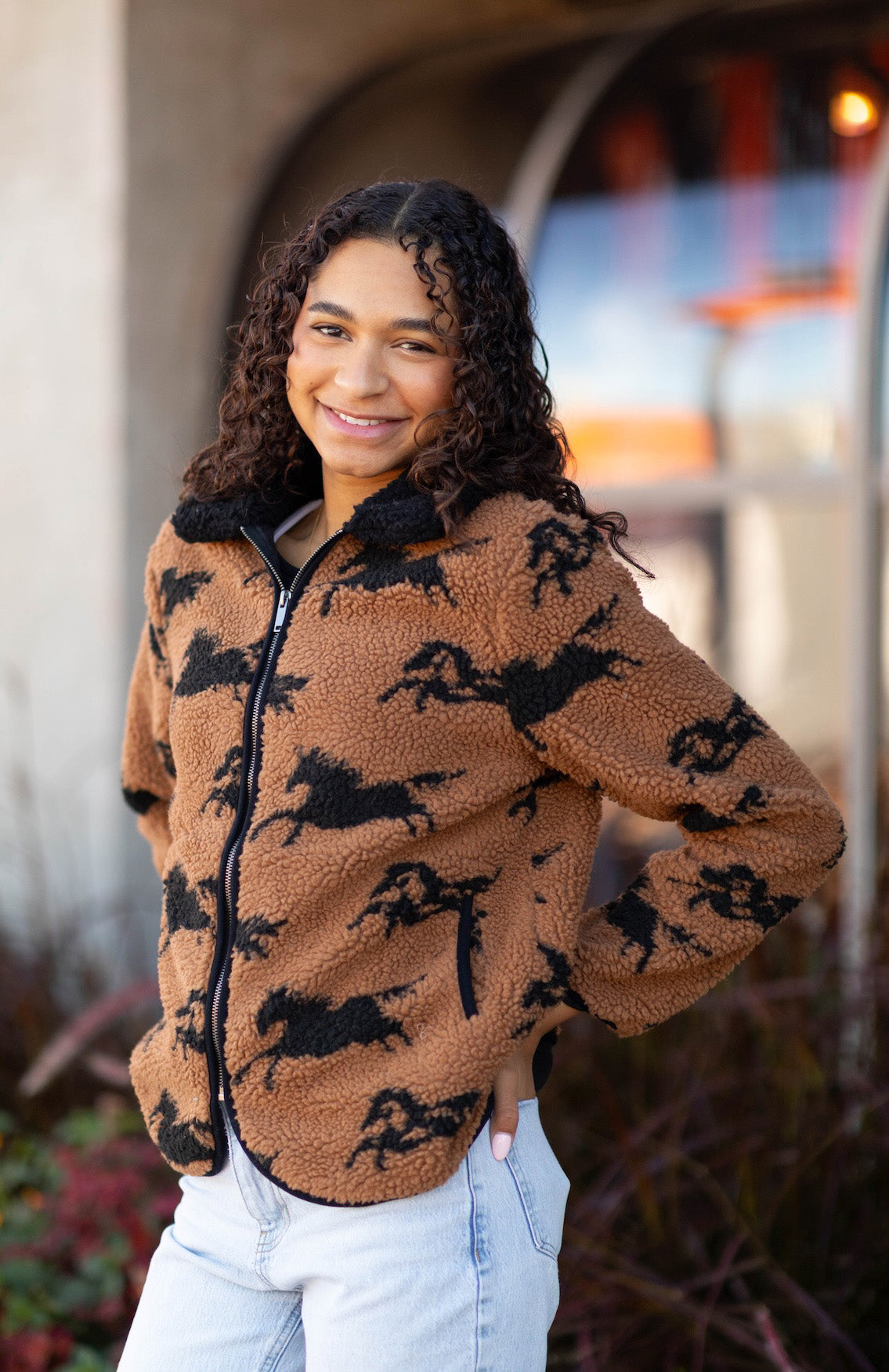 Joline Sherpa Zip Front Jacket