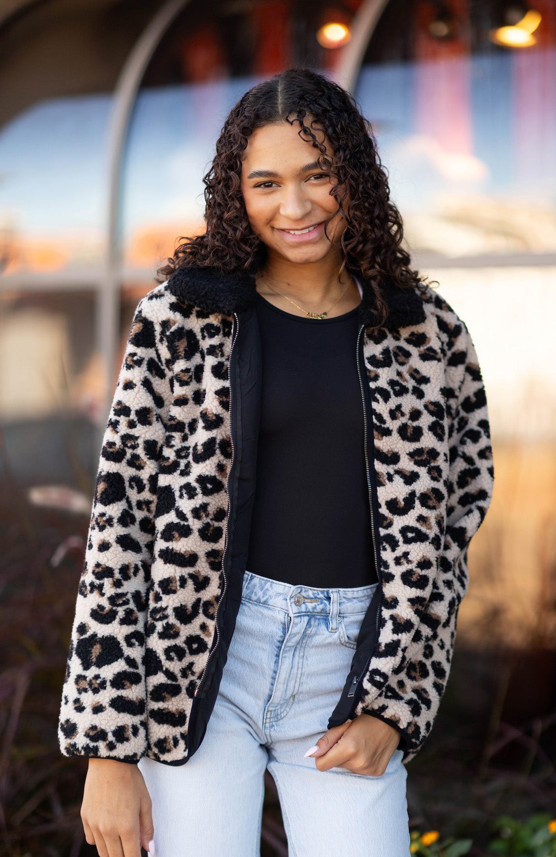 Joline Sherpa Zip Front Jacket