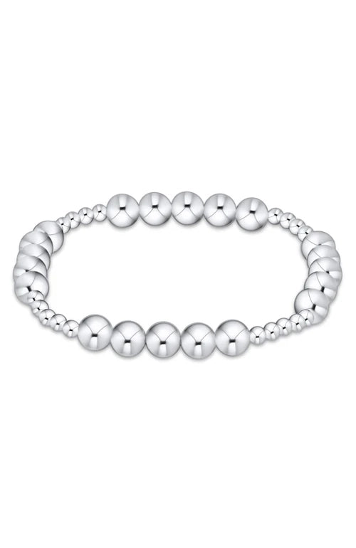 CLASSIC BLISSFUL PATTERN 3MM BEAD BRACELET - 6MM STERLING