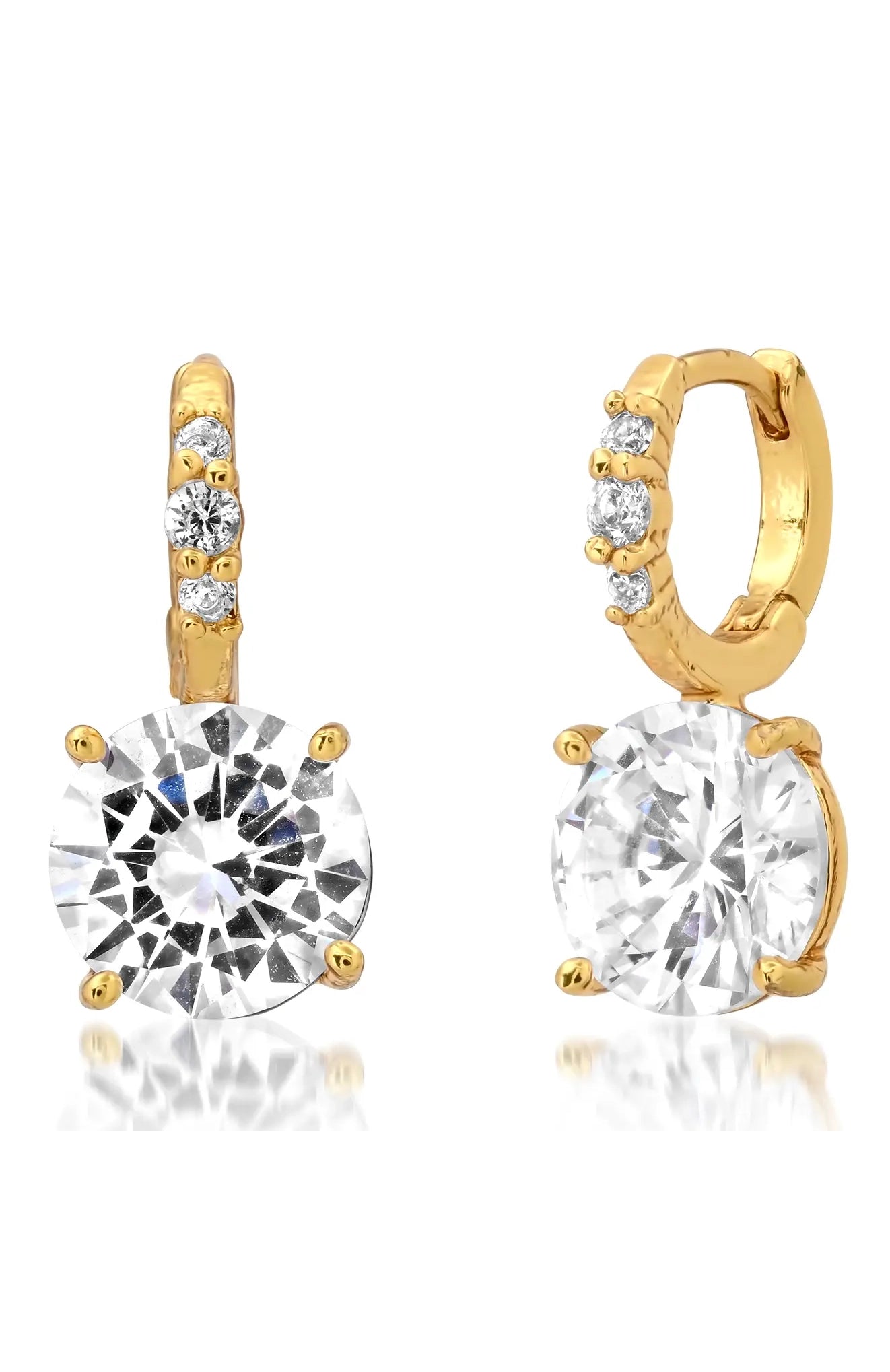 Cz Huggie with Solitaire Stone