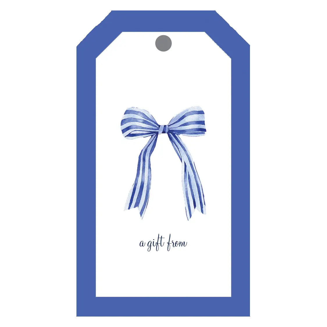 Striped Bow Print Gift Tags Blue