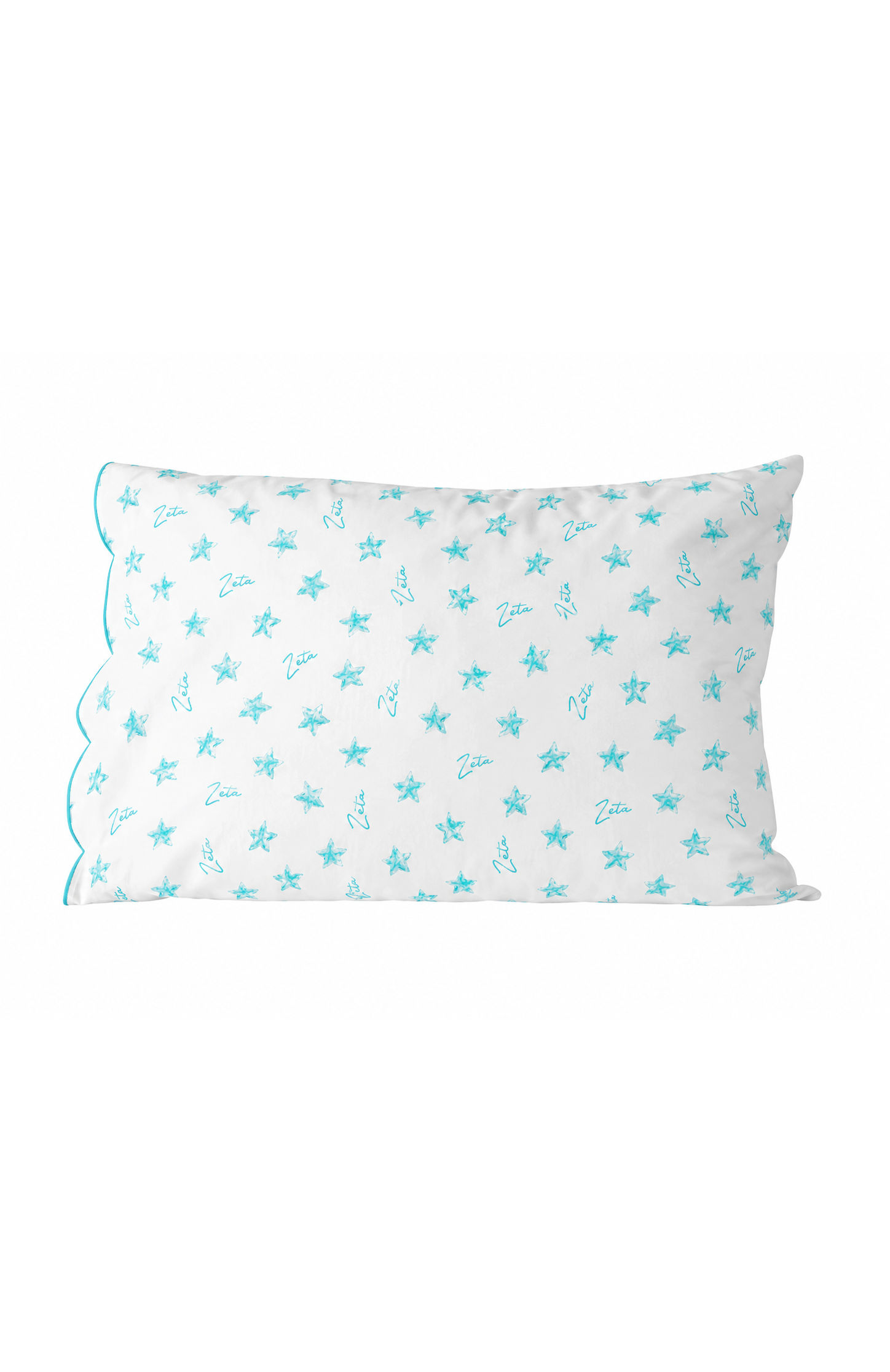 Cotton Scalloped Pillowcase - Zeta Tau Alpha