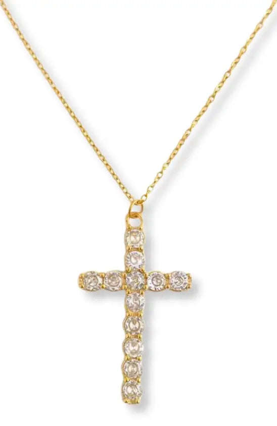 Cross Cz Necklace - Waterproof