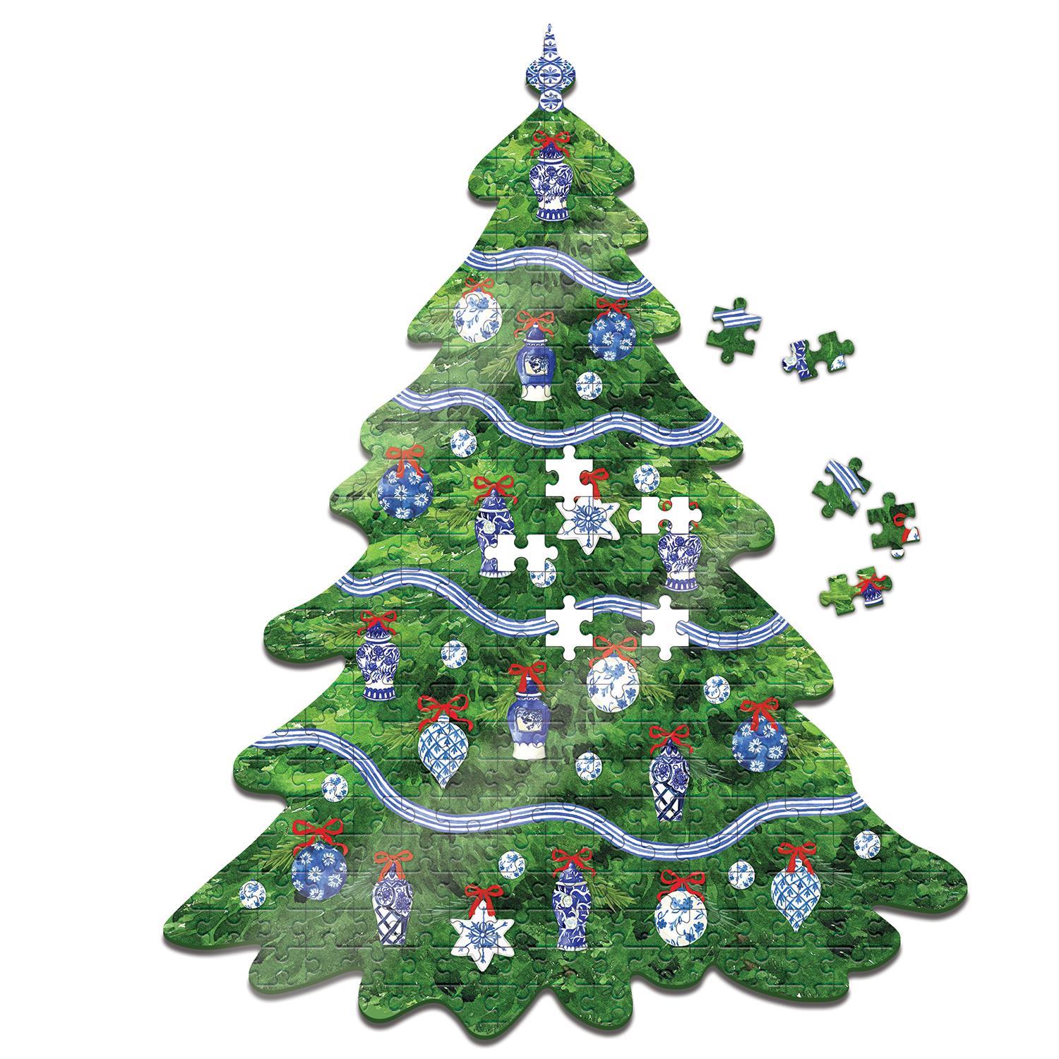 Blue & White Christmas Tree Puzzle 500pc