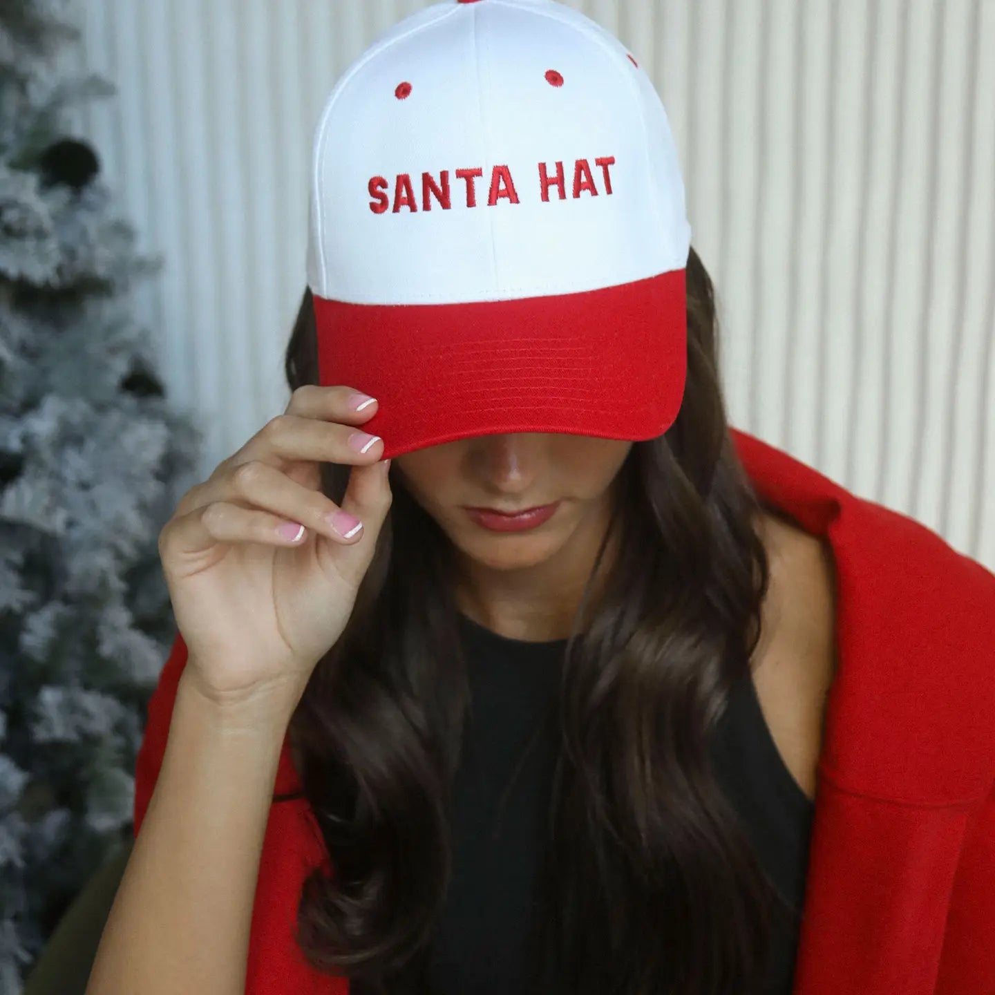 Santa Trucker Hat Red & White