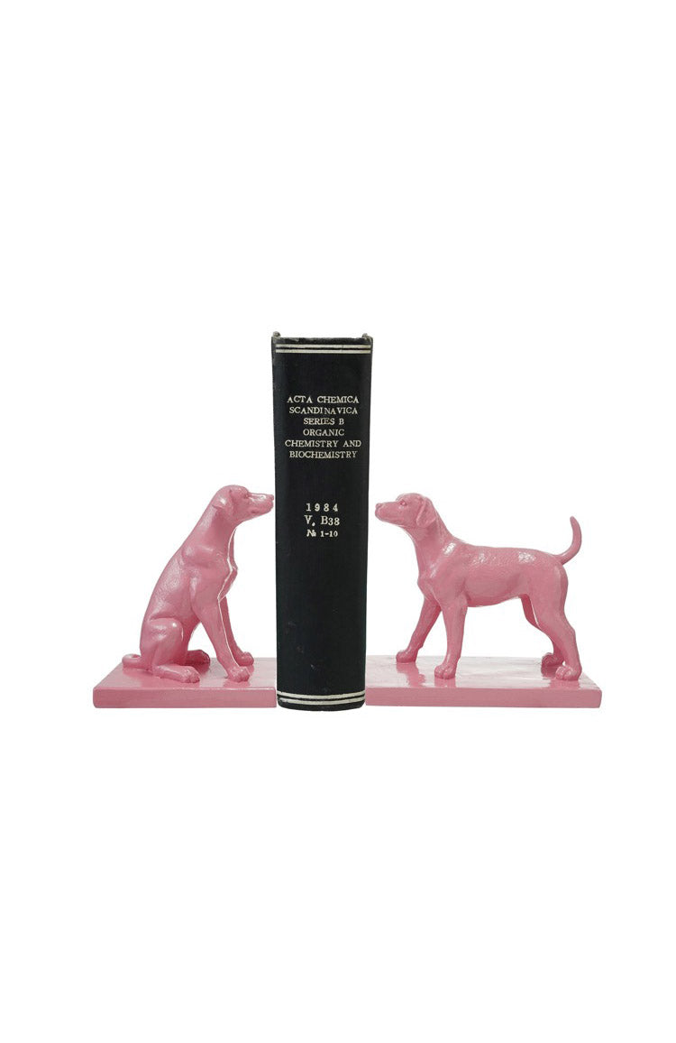 Resin Dog Bookends, Pink