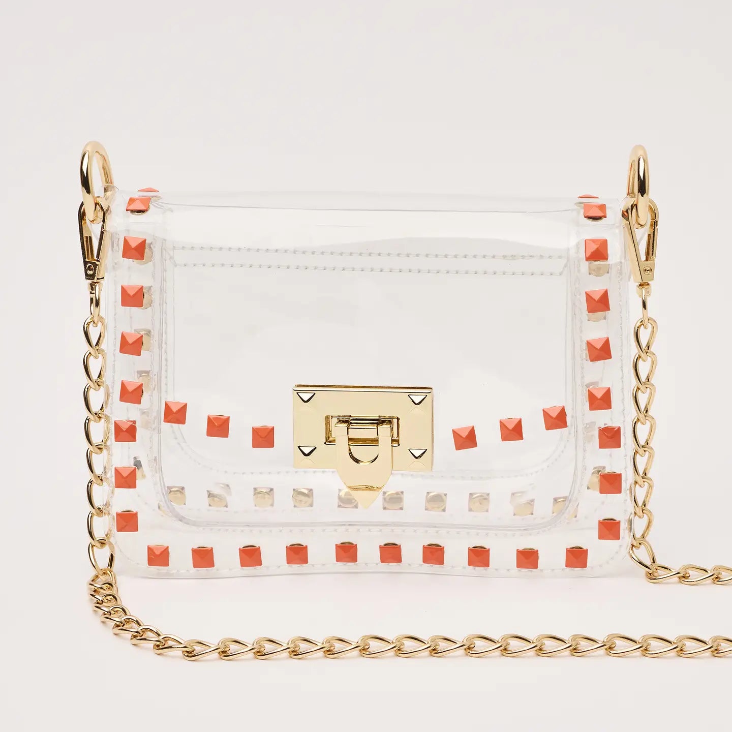 The Jackie Clear Purse - Orange