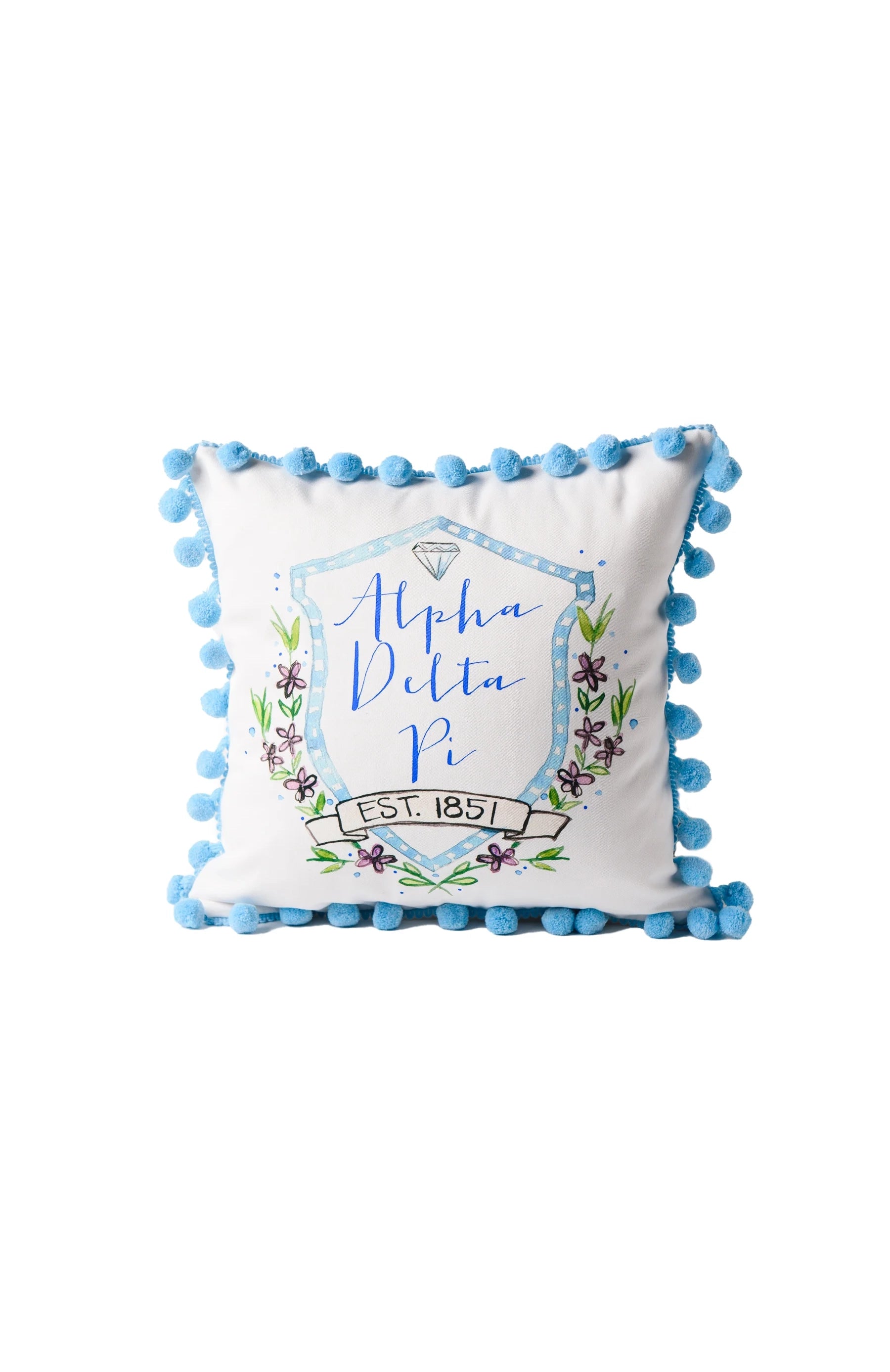 Alpha Delta Pi Pom Pillow