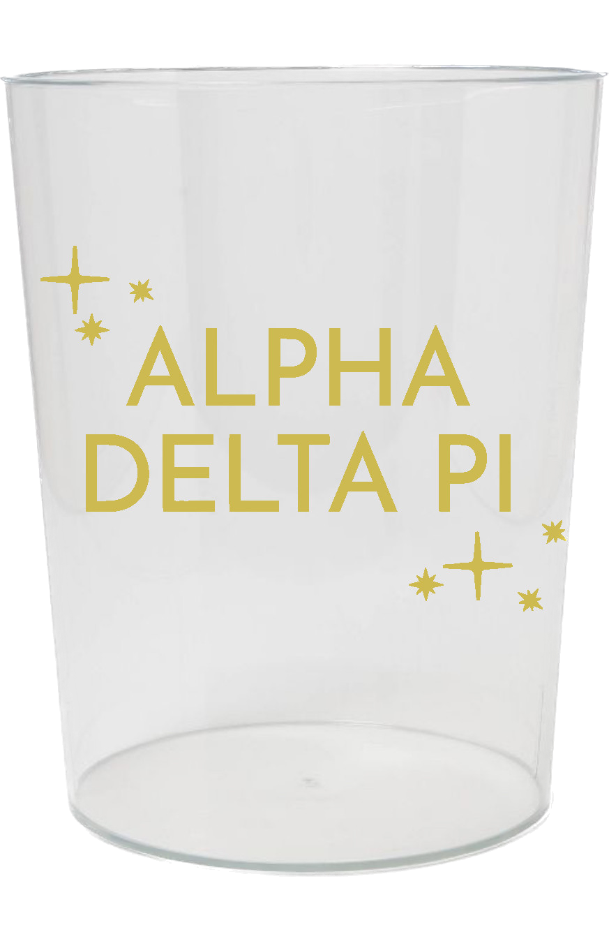 Alpha Delta Pi Clear Wastebasket