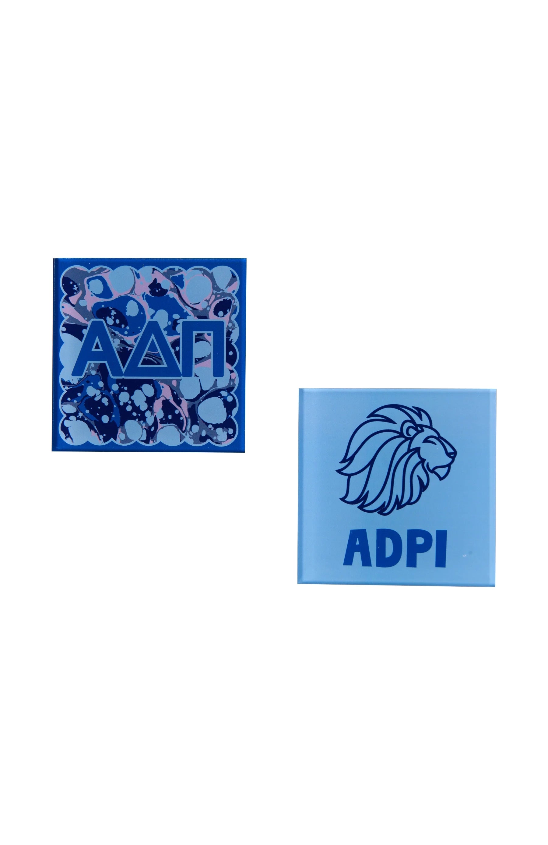 Sorority Reversible Acrylic Marbled Coaster - Alpha Delta Pi