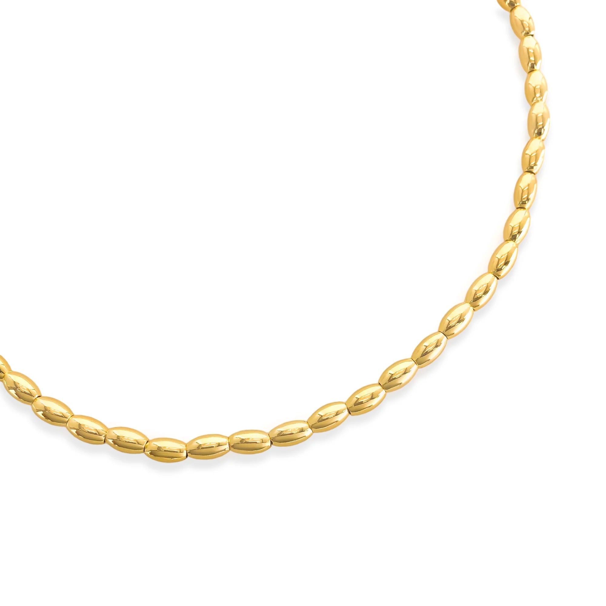 Gold rice 2025 bead necklace