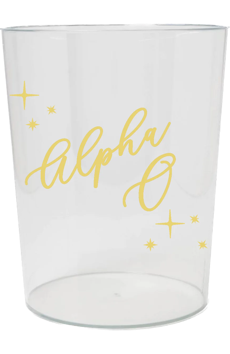 Alpha Omicron Pi Clear Wastebasket