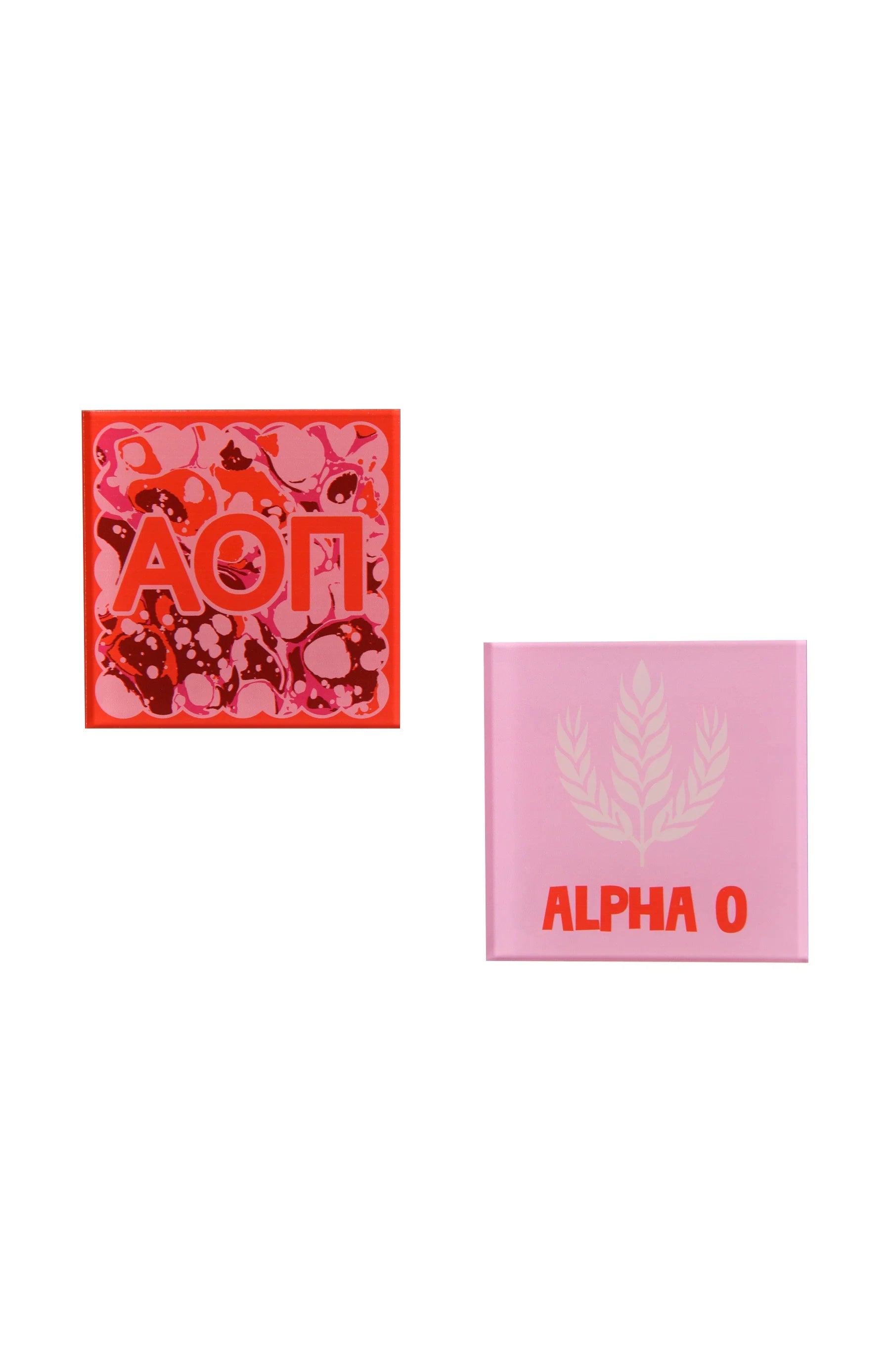 Sorority Reversible Acrylic Marbled Coaster - Alpha Omicron Pi