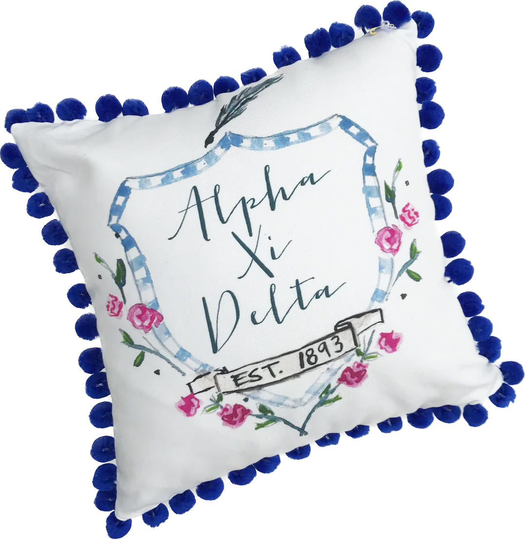 Alpha Xi Delta Pom Pillow