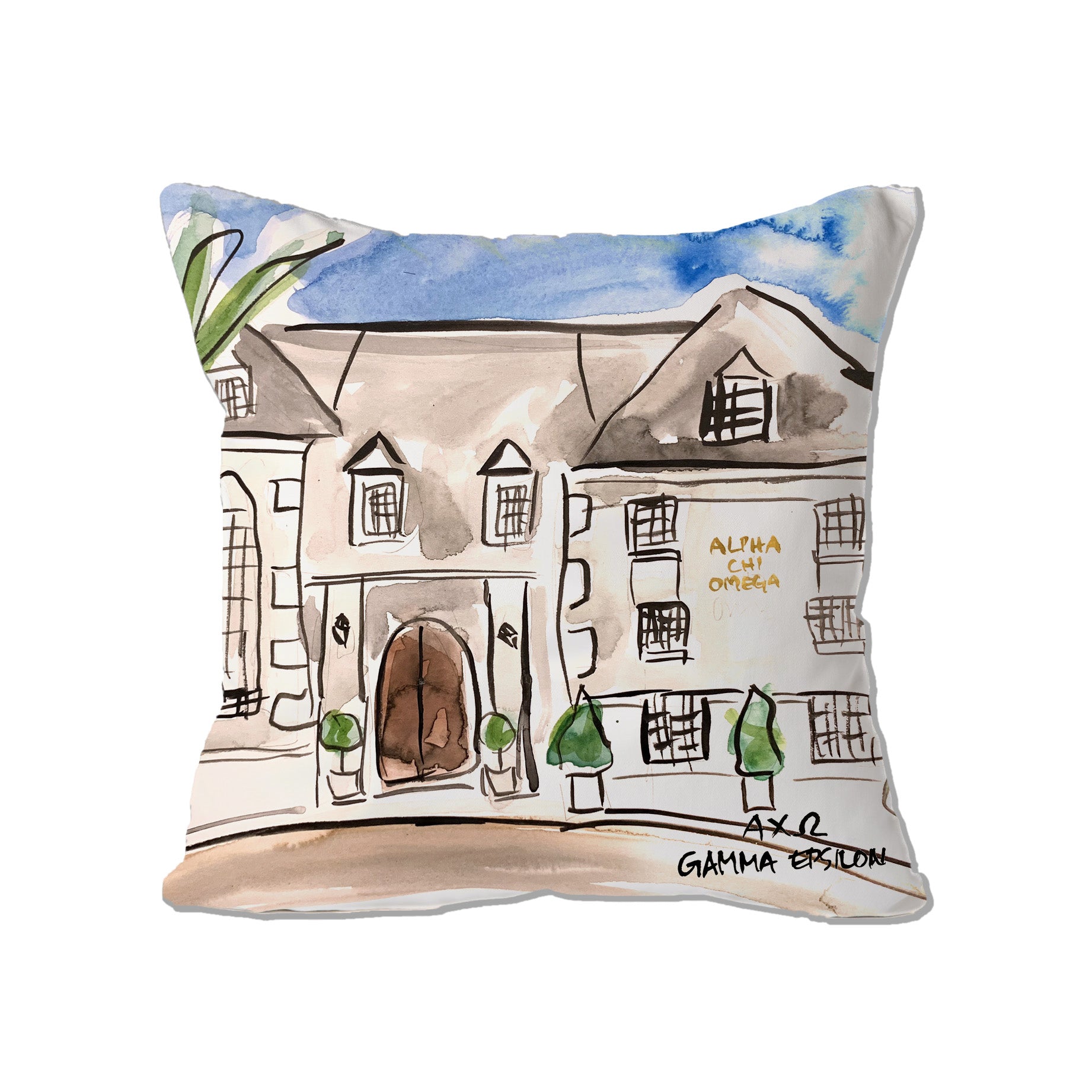 Alpha Chi Omega House Pillow