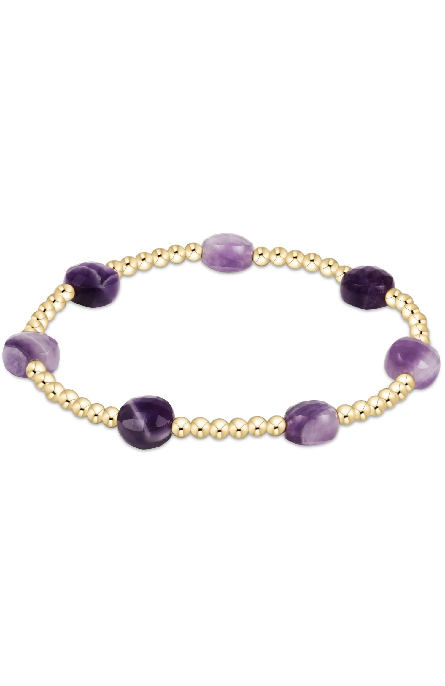 Admire Gold 3mm Bead Bracelet - Amethyst