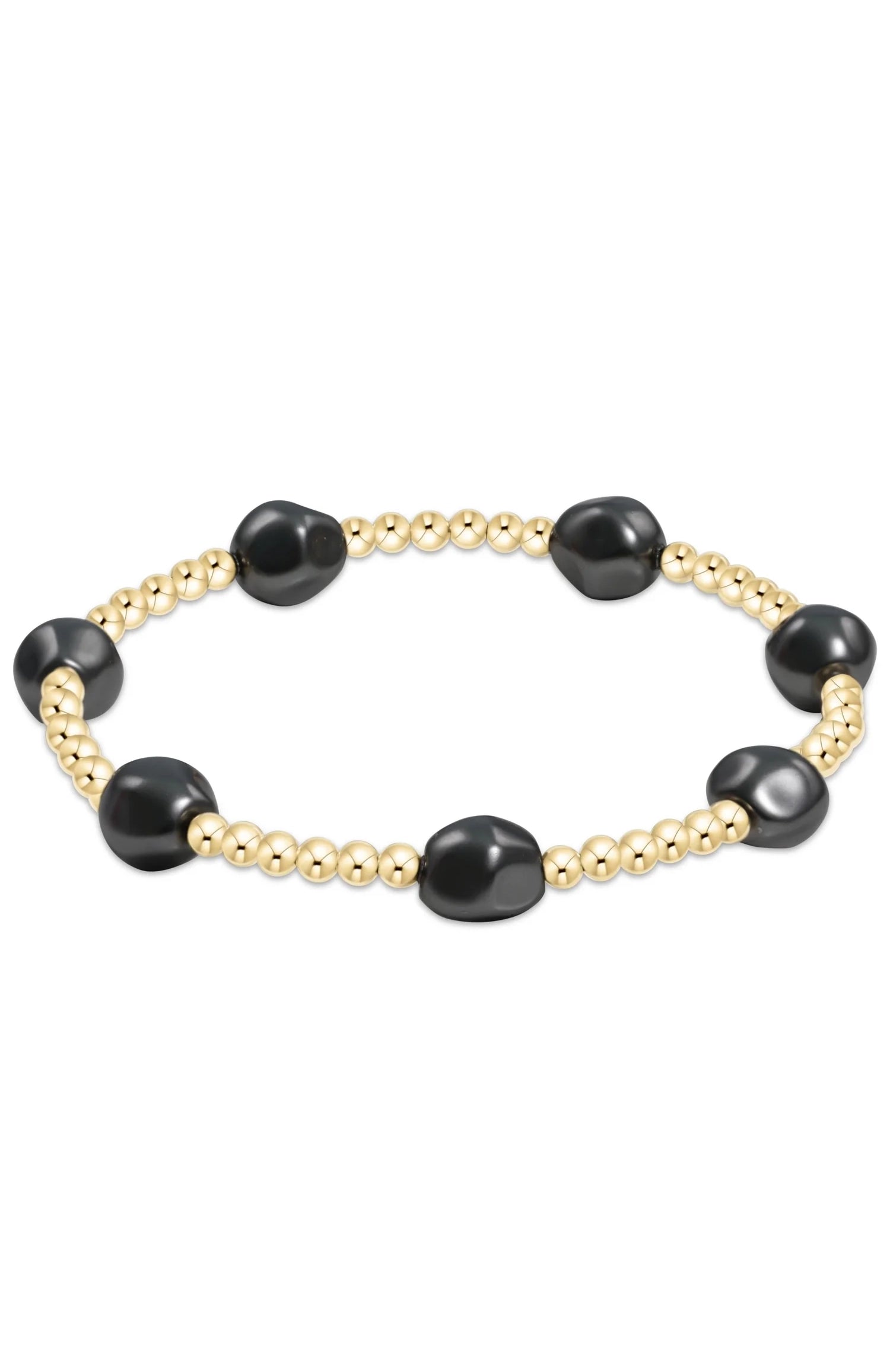 enewton Extends - Admire Gold 3mm Bead Bracelet - Pearl - Dark Grey