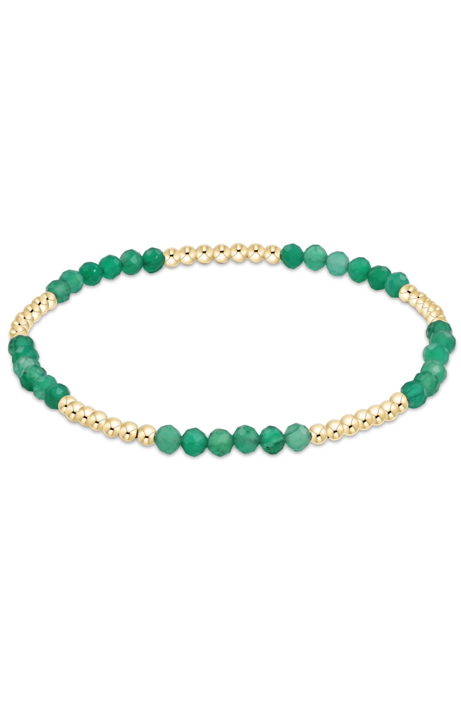 Blissful Pattern 2.5mm Bead Bracelet - Green Onyx