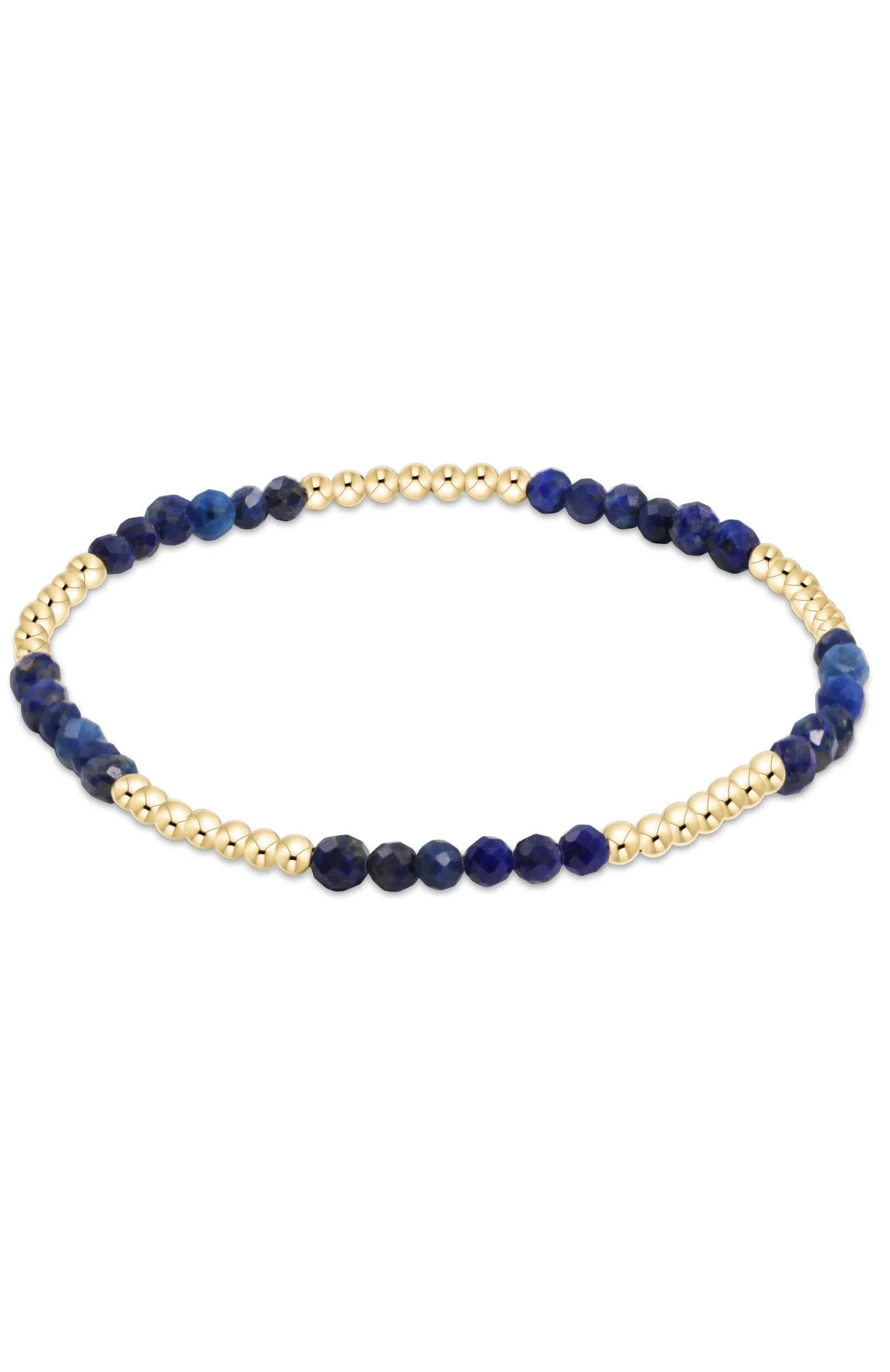 Blissful Pattern 2.5mm Bead Bracelet - Lapis