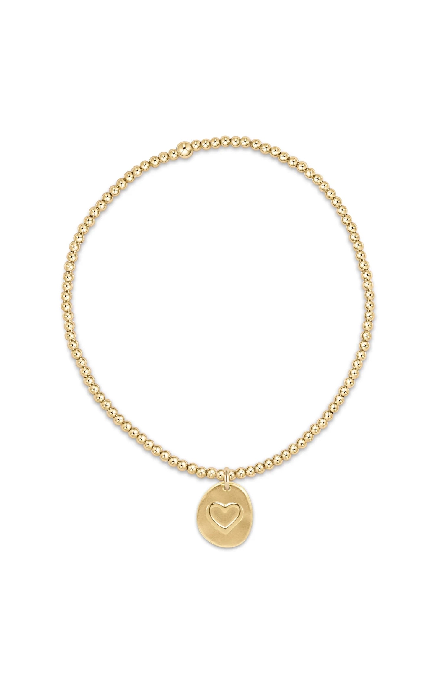 Classic Gold 2mm Bead Bracelet - Inspire Love Small Gold Charm