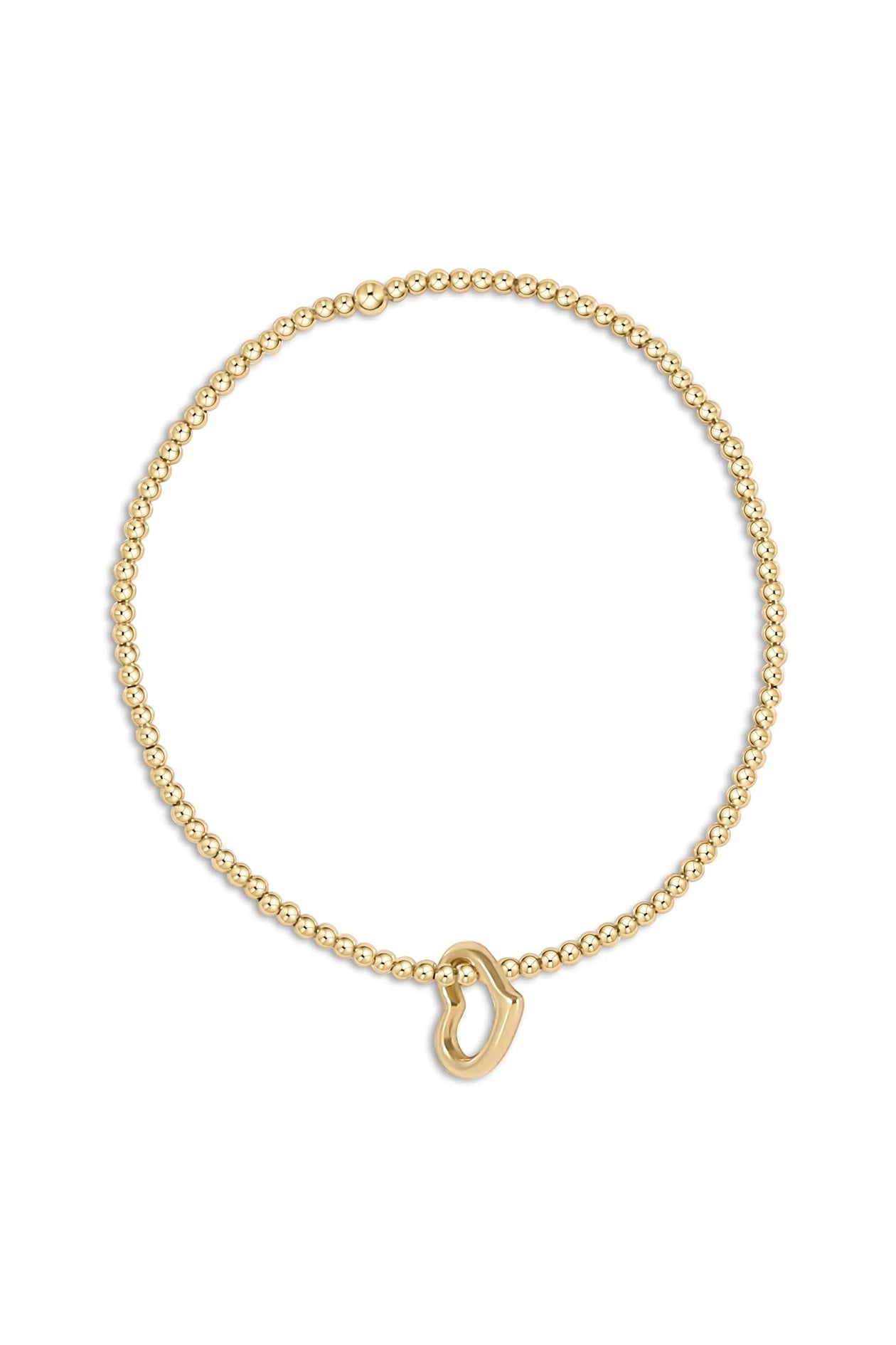 egirl Classic Gold 2.5mm Bead Bracelet - Love Gold Charm