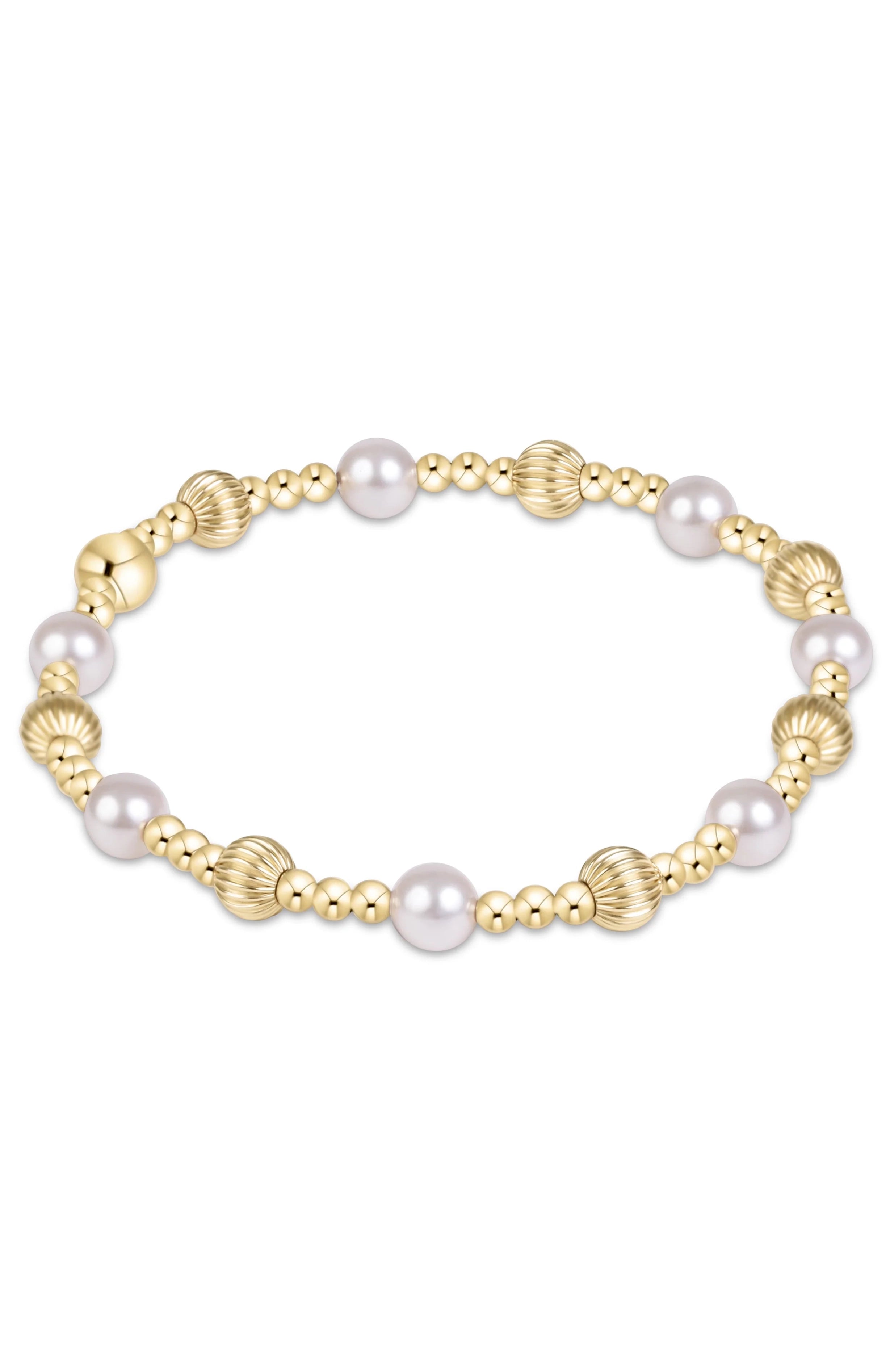 Dignity Sincerity Gold 5mm Bracelet - Pearl