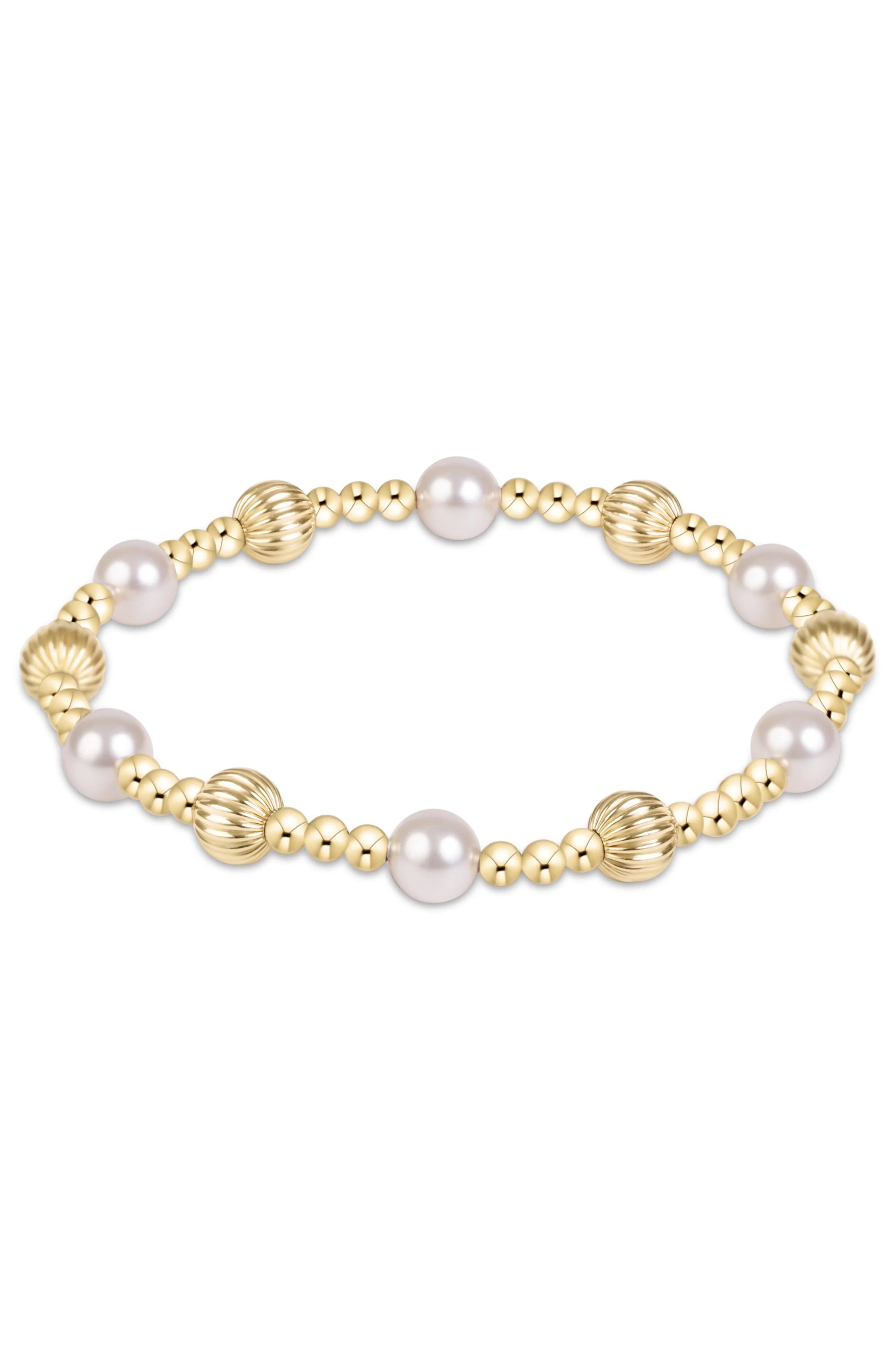 Dignity Sincerity Gold 6mm Bracelet - Pearl