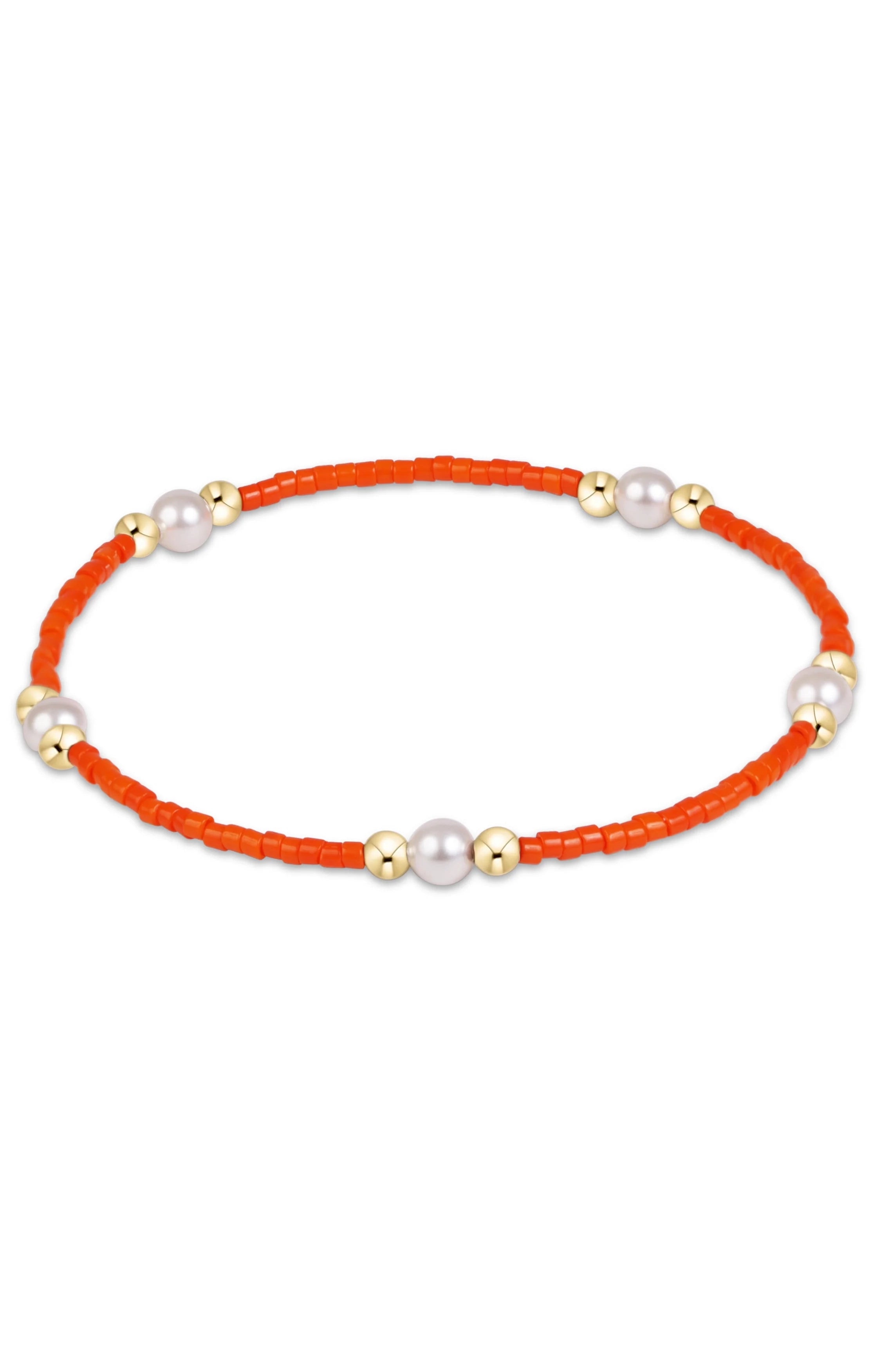 Gameday Hope Purpose Pearl Bracelet - Bright Orange