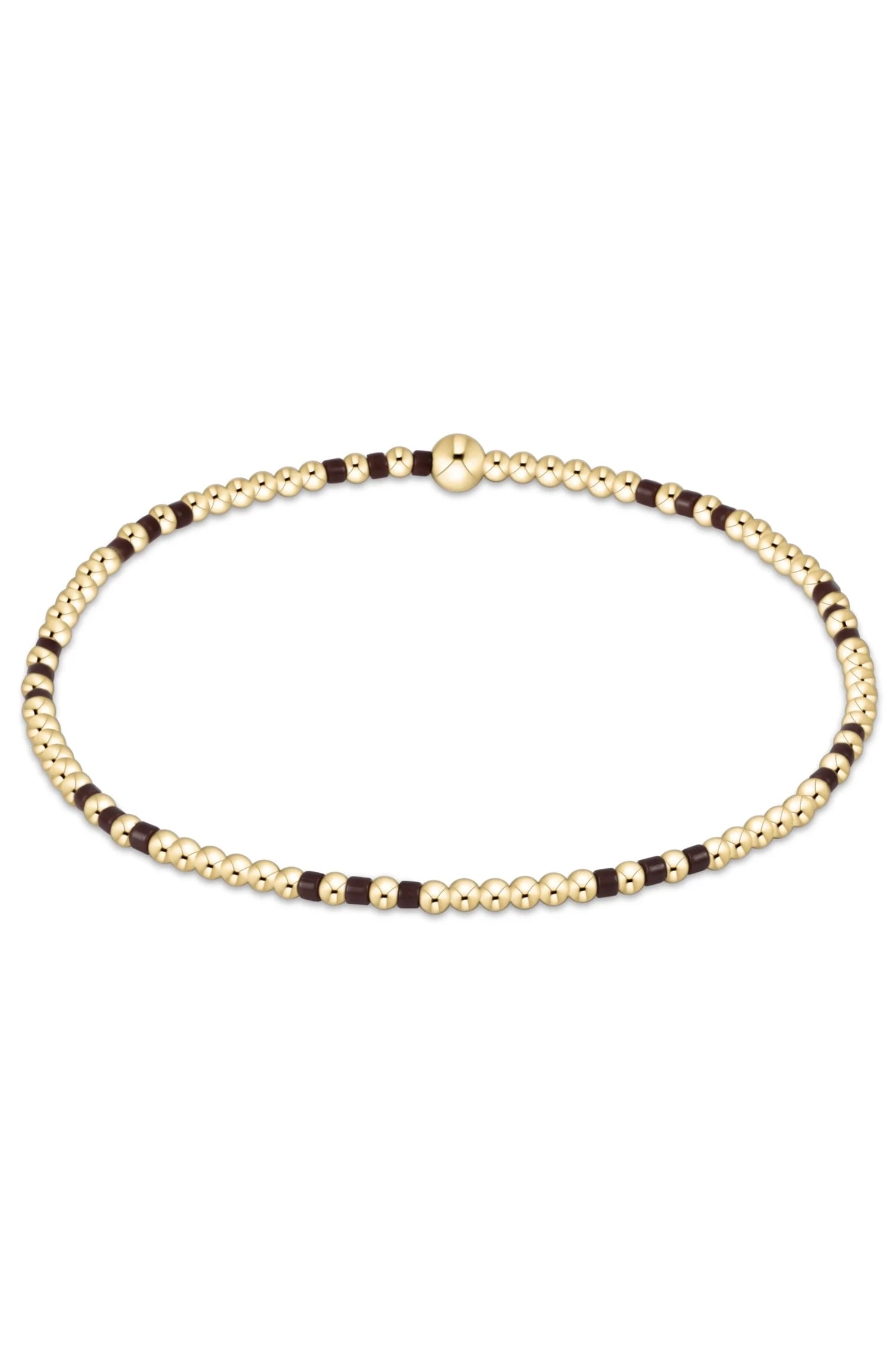 Hope Joy Pattern 2mm Bead Bracelet - Chocolate