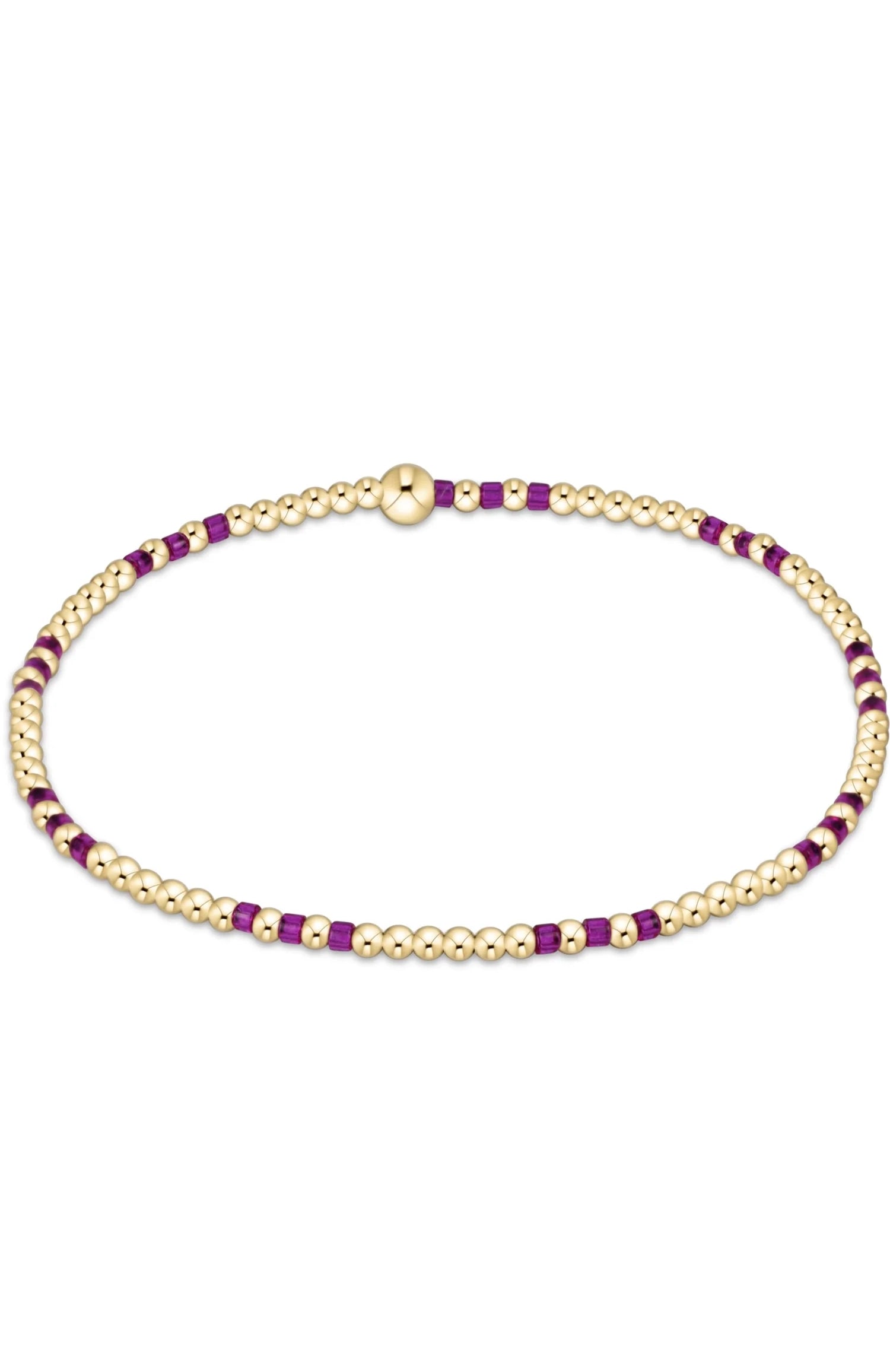 Hope Joy Pattern 2mm Bead Bracelet - Fuchsia