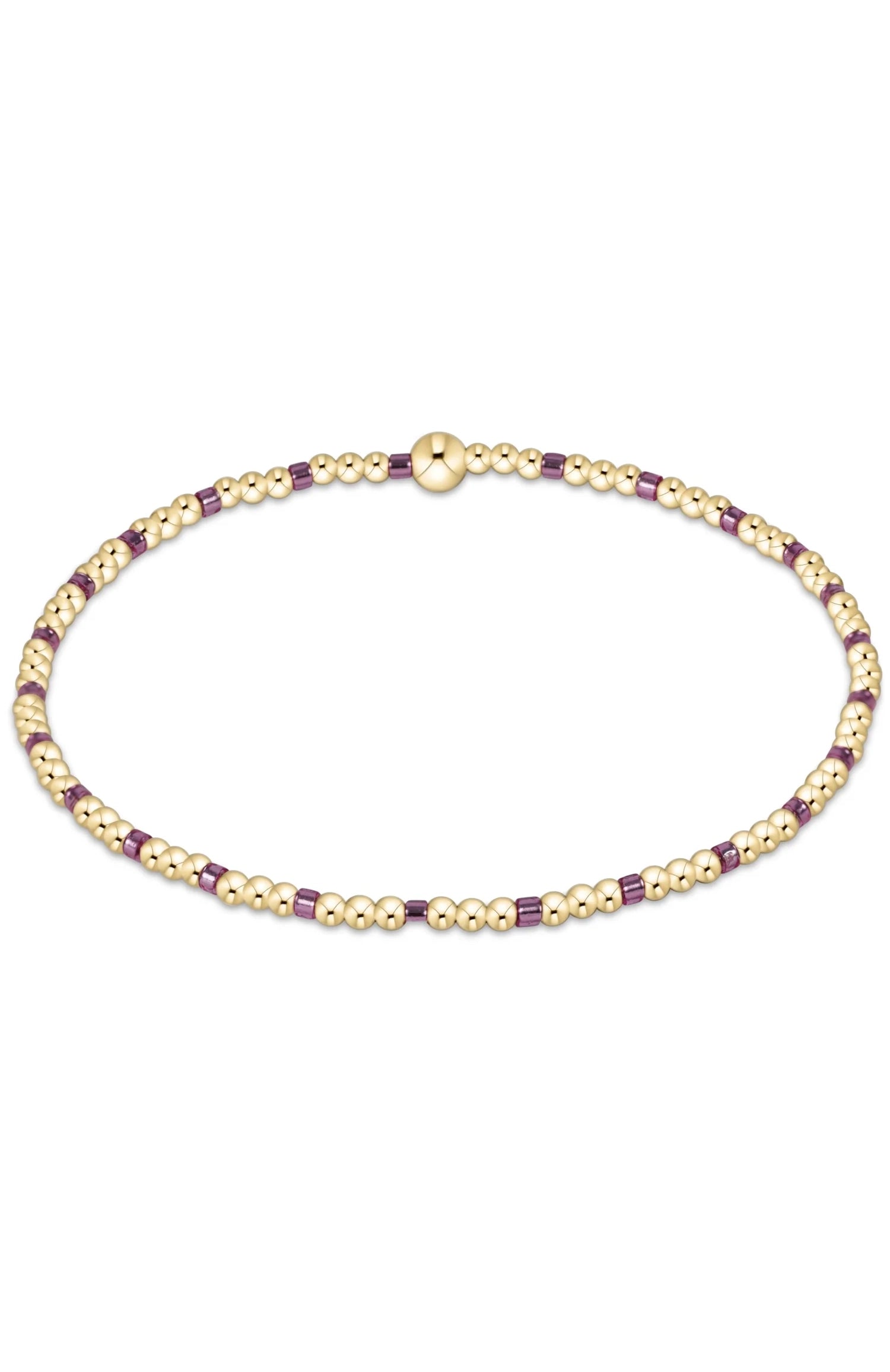 egirl Hope Sincerity Pattern 2mm Bead Bracelet - Pink Metallic