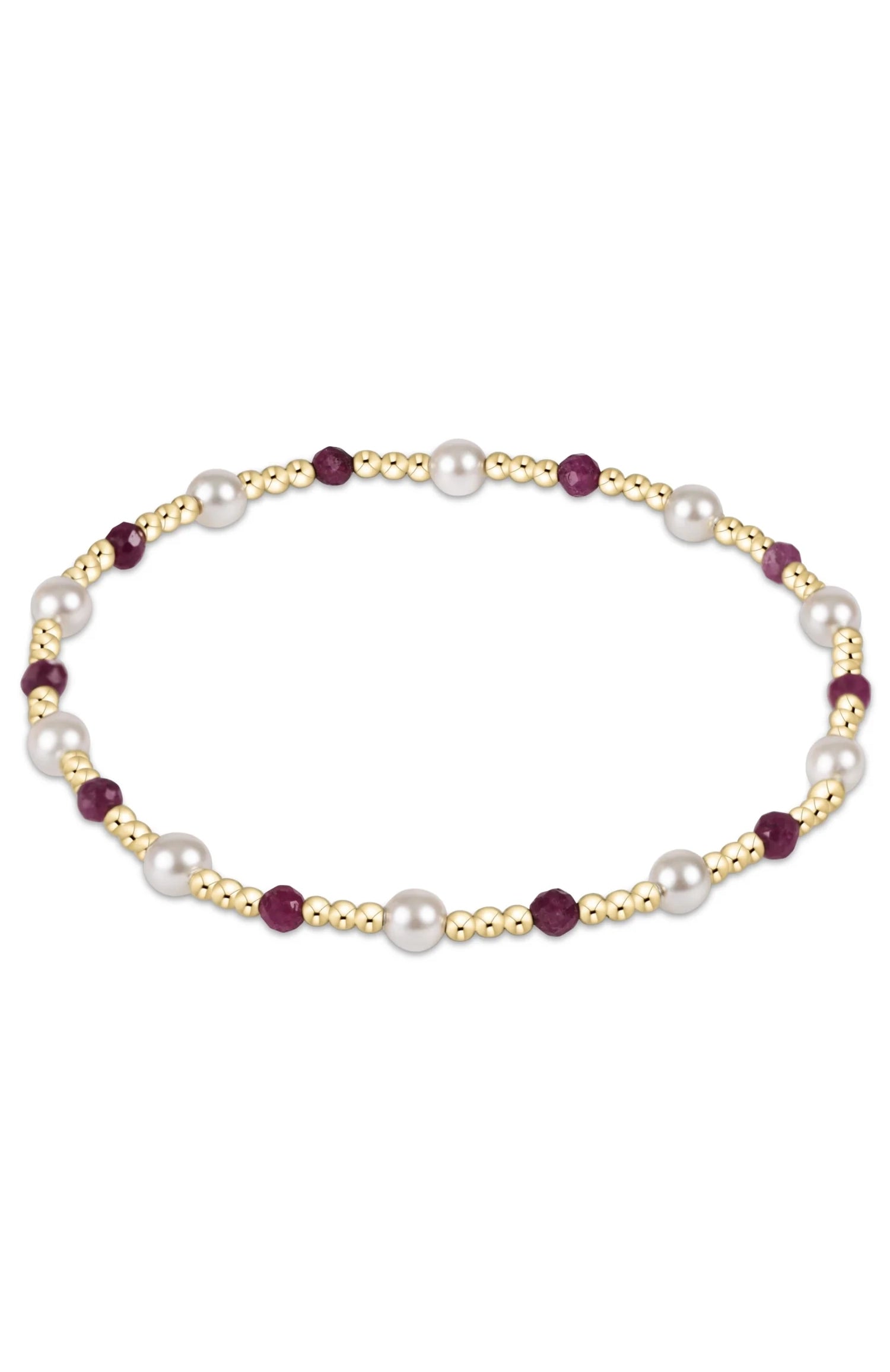 enewton Extends - Pearl Sincerity Pattern 4mm Bead Bracelet - Ruby