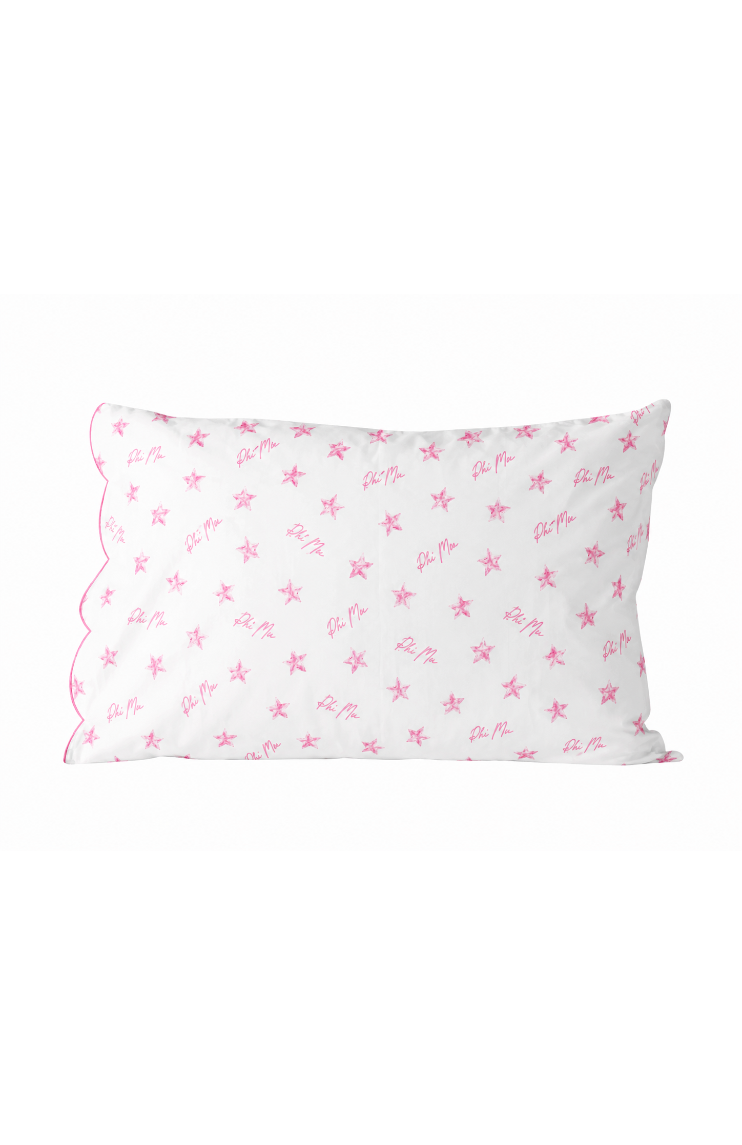 Cotton Scalloped Pillowcase - Phi Mu