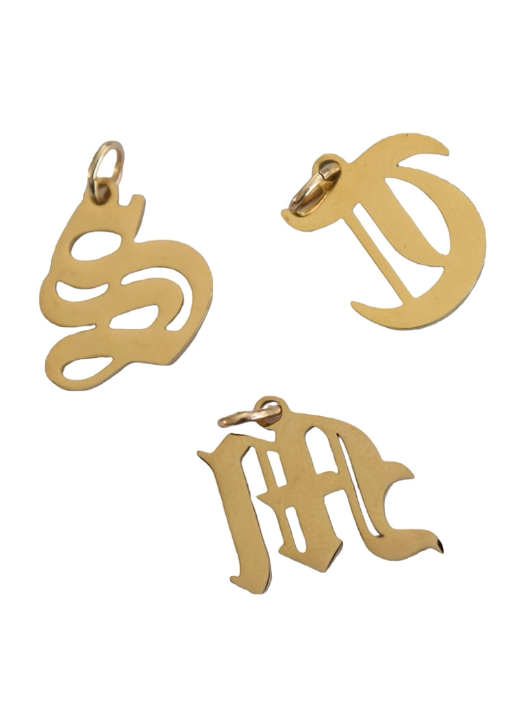 Gothic Initial Letter Charm