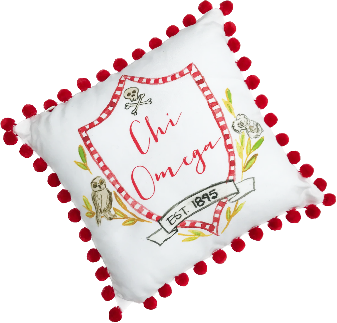 Chi Omega Pom Pillow