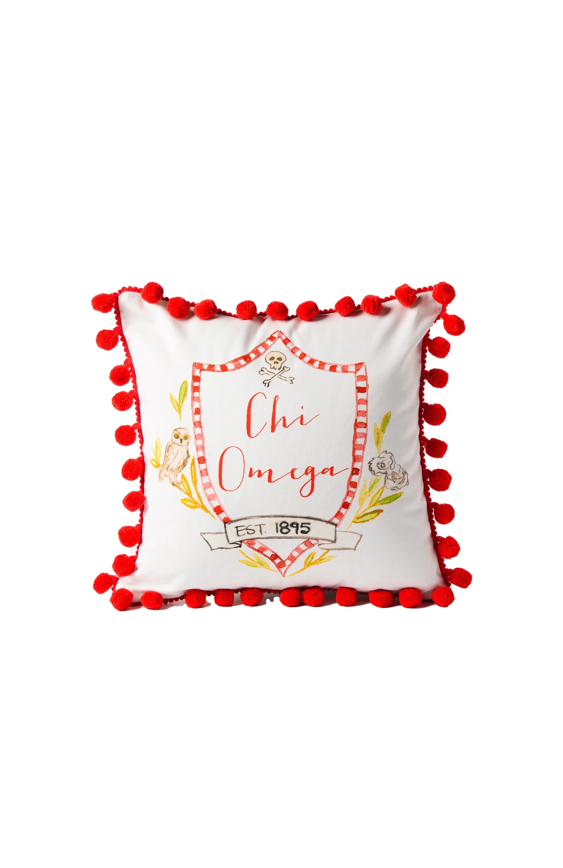 Chi Omega Pom Pillow