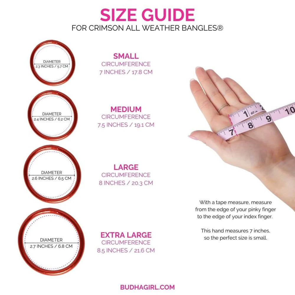 Crimson All Weather Bangles (SET OF 3) - Serenity Prayer