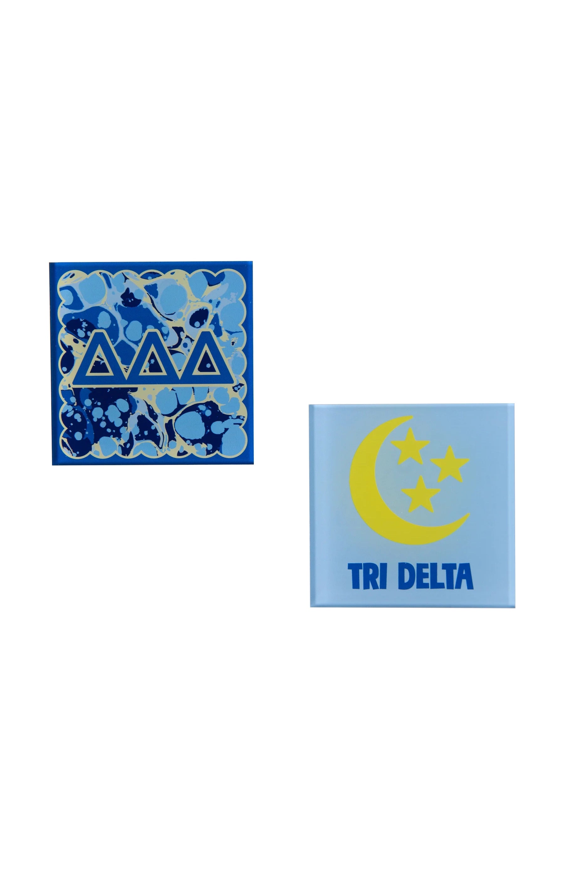 Sorority Reversible Acrylic Marbled Coaster - Delta Delta Delta