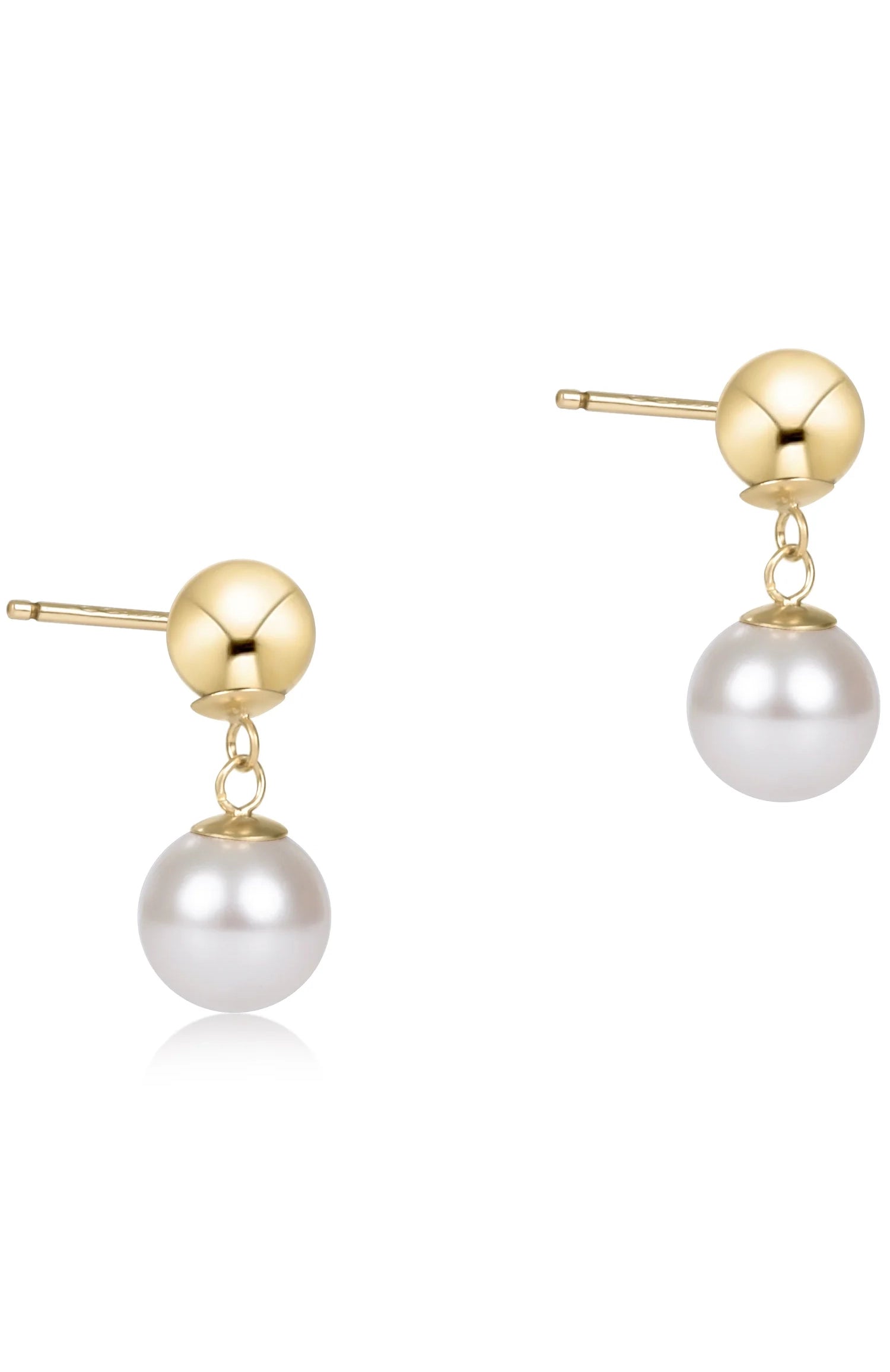 Classic 10mm Ball Drop Stud - Pearl