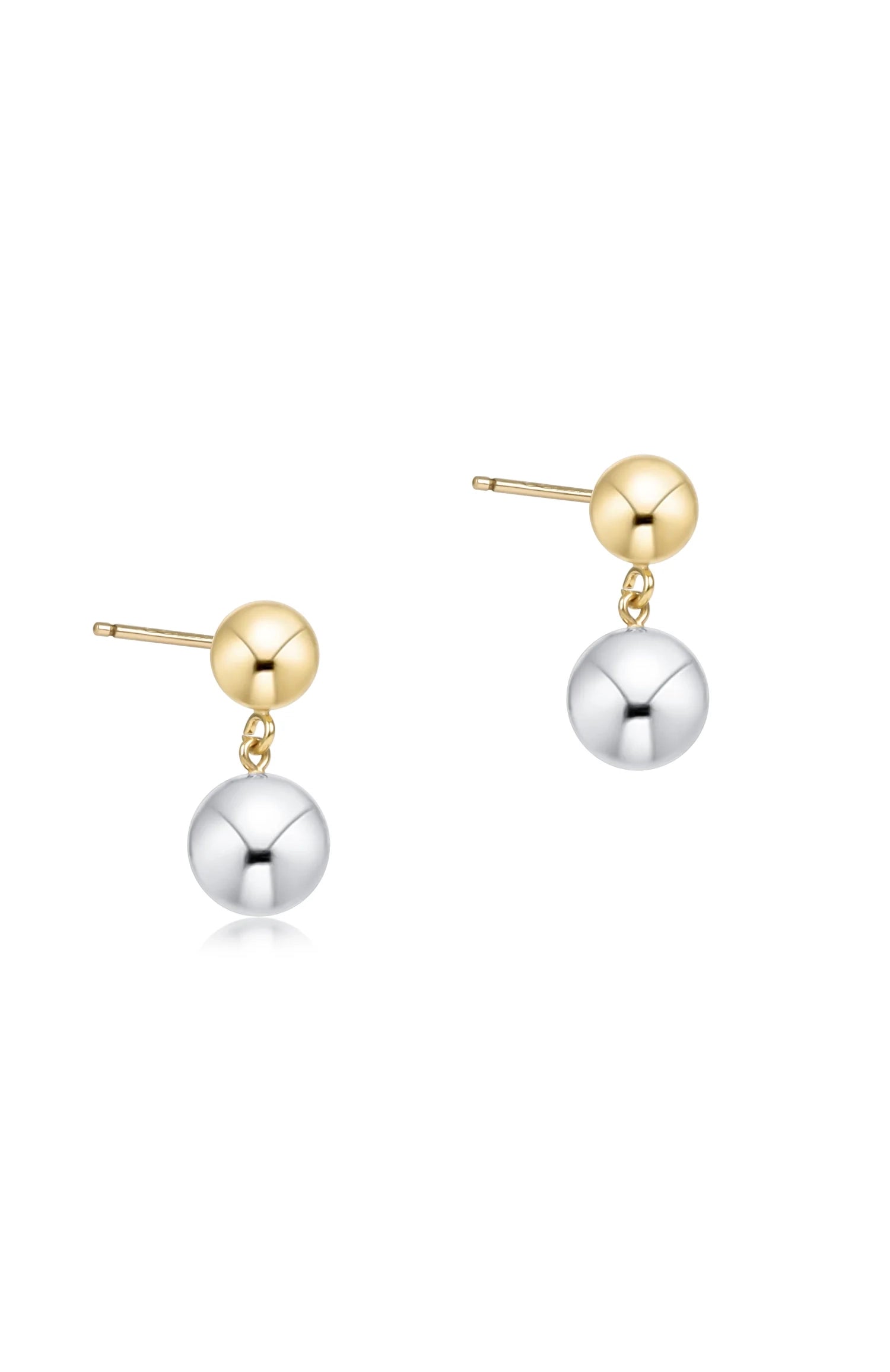 Classic 8mm Ball Drop Stud - Mixed Metal