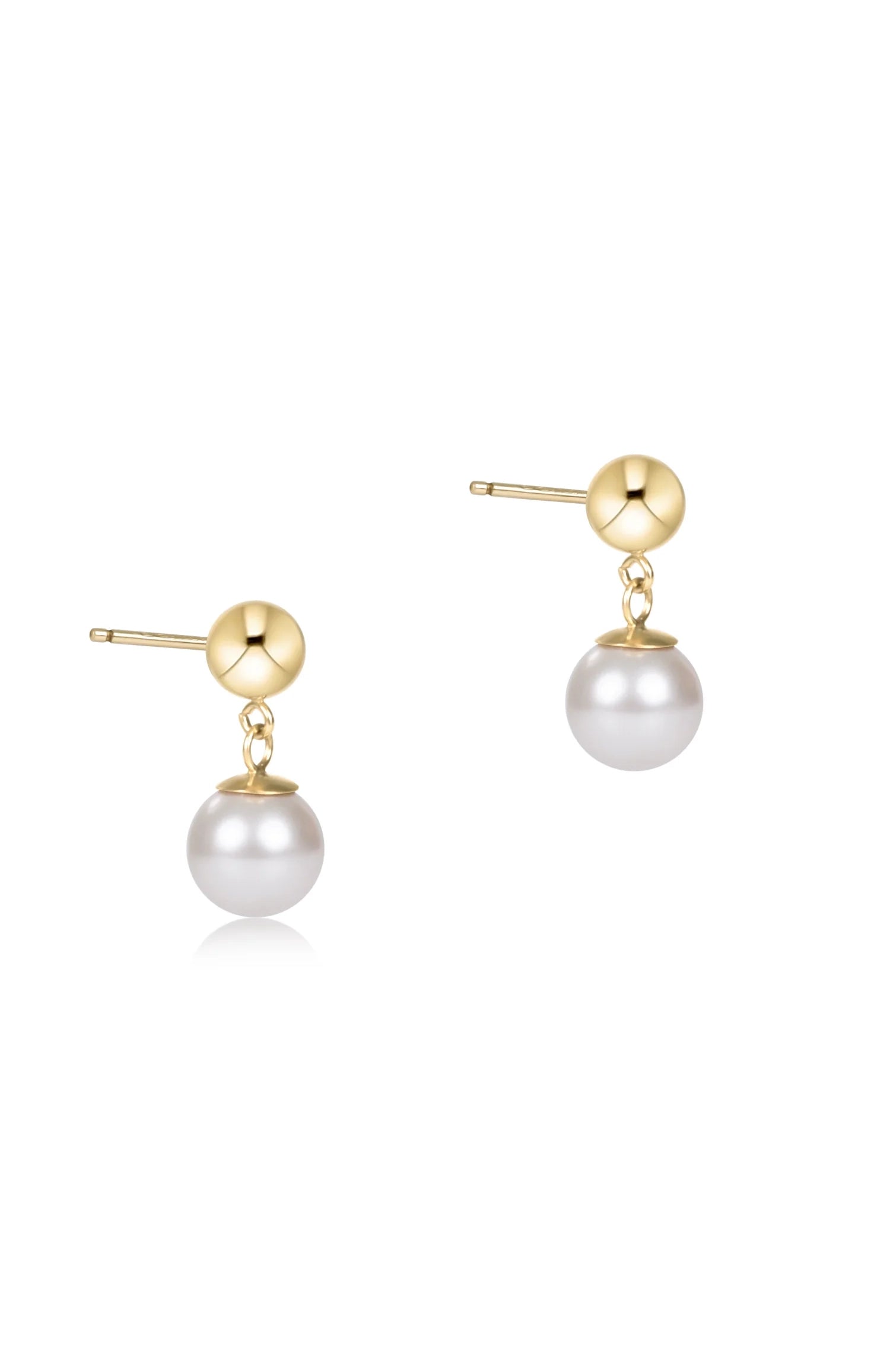 Classic 8mm Ball Drop Stud - Pearl