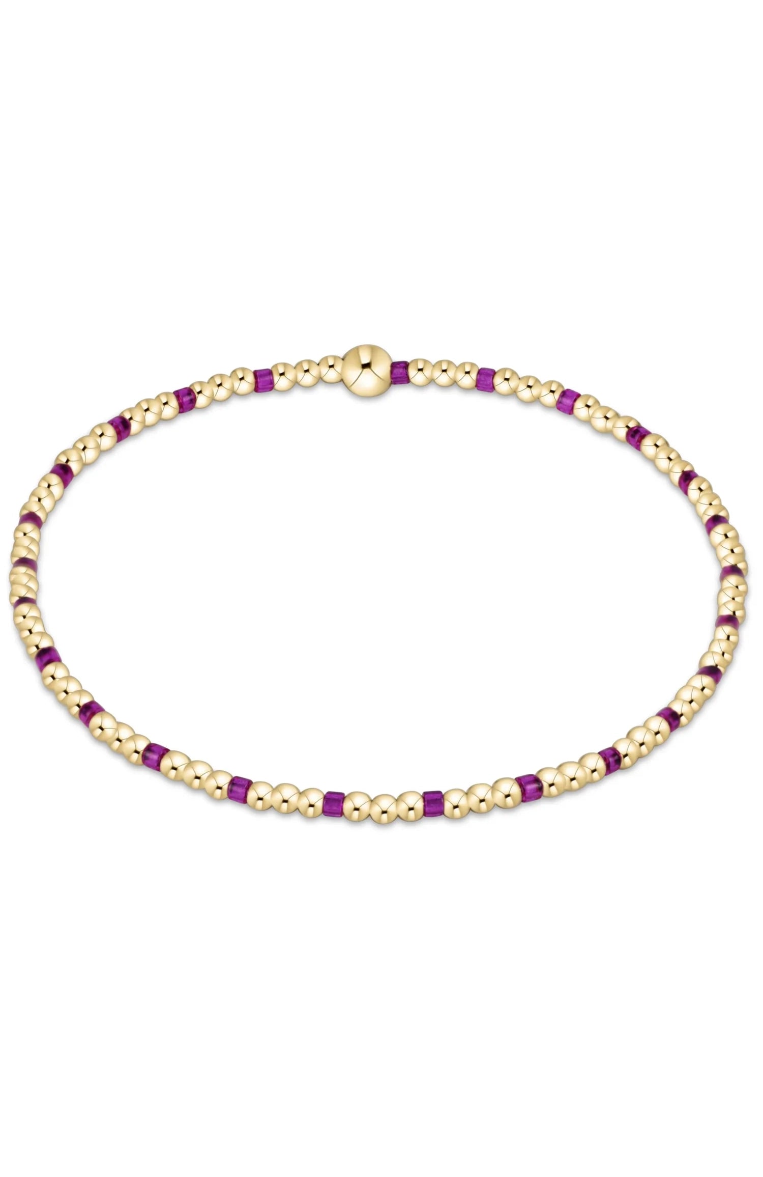egirl Hope Sincerity Pattern 2mm Bead Bracelet - Fuchsia