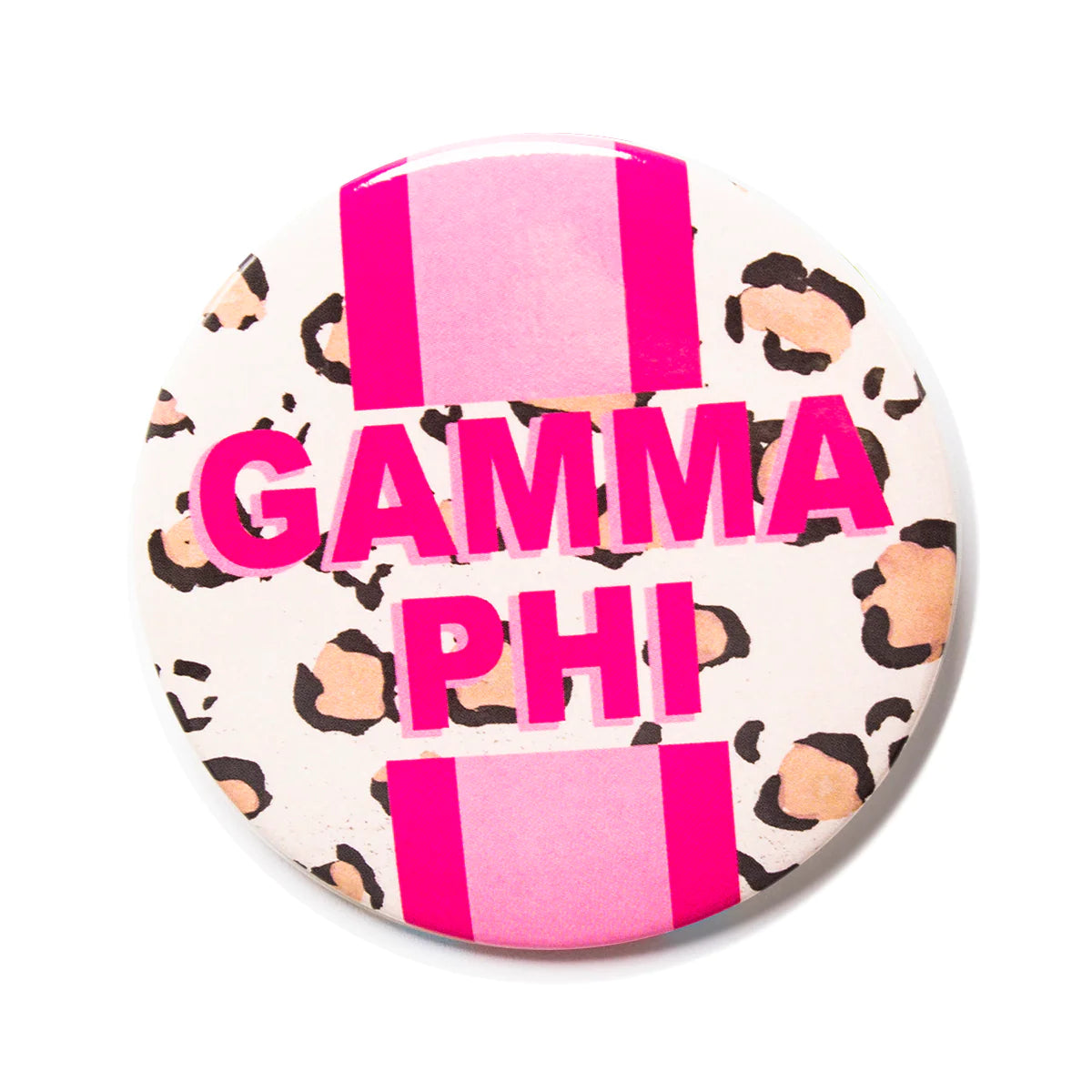 Gamma Phi Beta Cheetah Button 3"