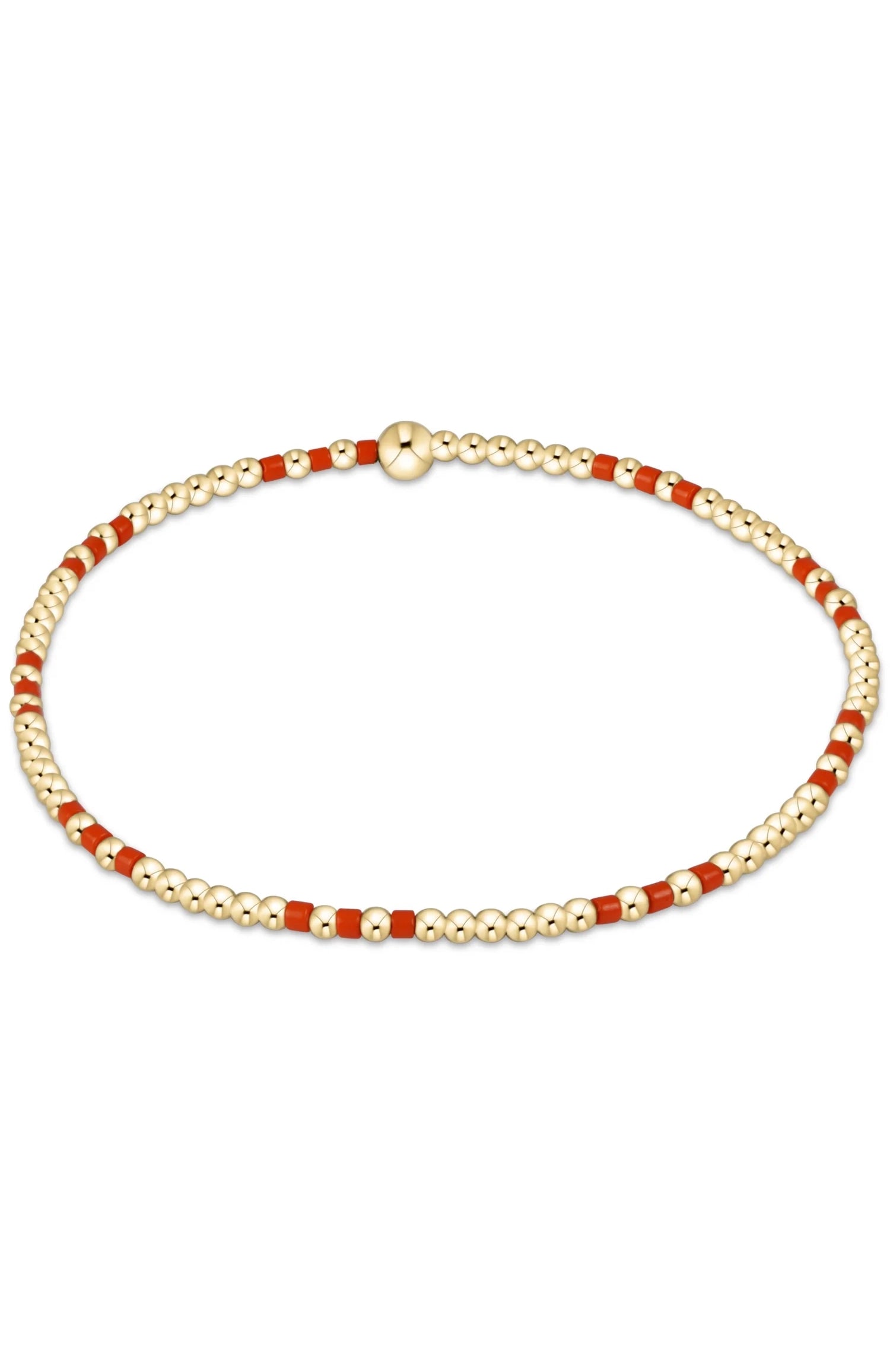 Gameday Hope Joy Pattern 2mm Bead Bracelet - Bright Orange